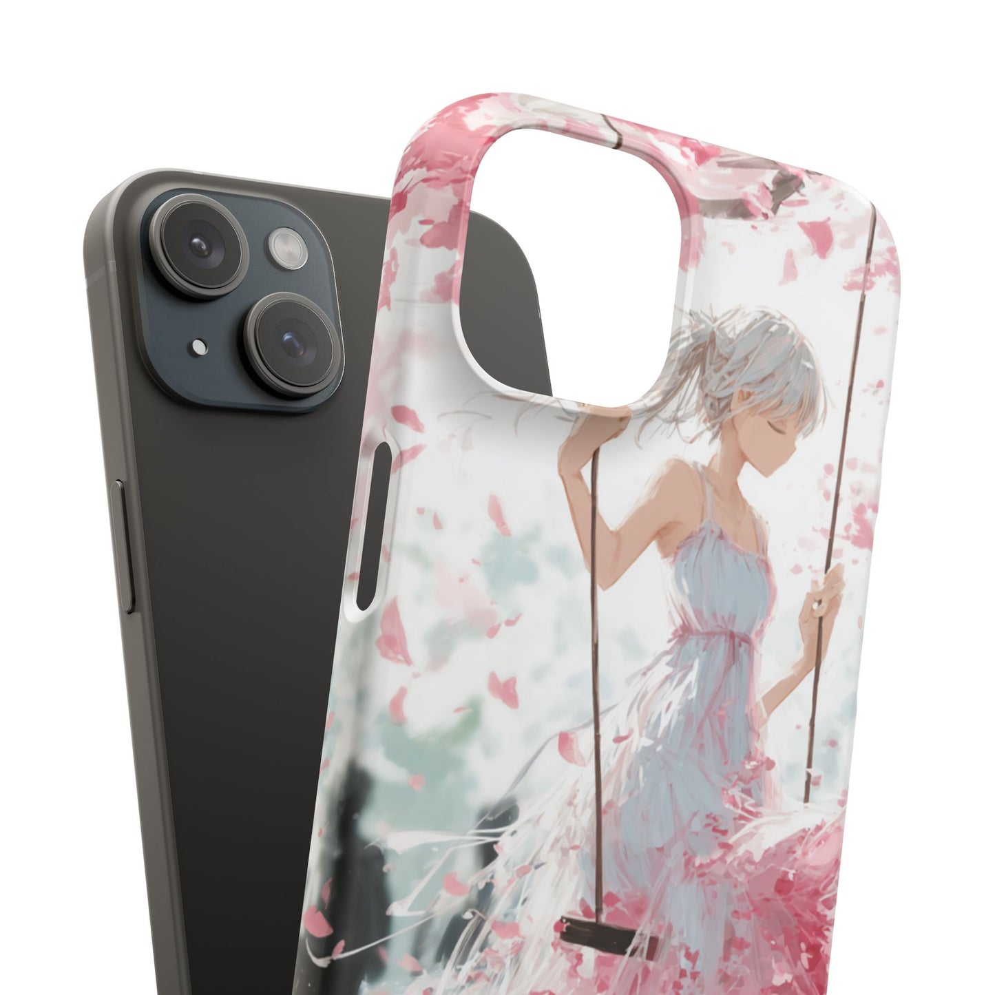 Elegant Floral Snap Cases for iPhone, Personalized Phone Covers, Cute Spring Gifts, Anime Aesthetic Accessories, Flower-themed Cell [...]