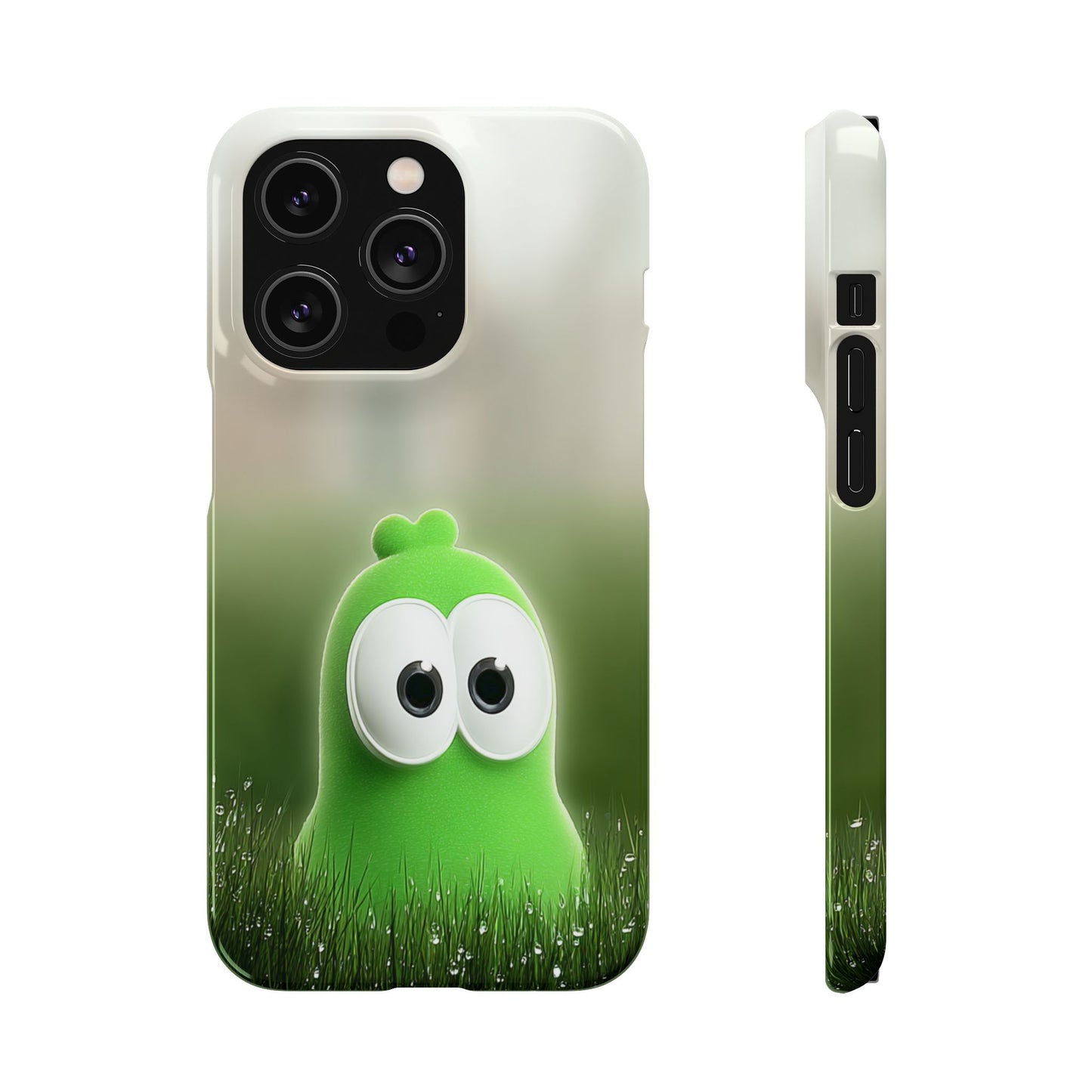Cute Green Creature Phone Case, Snap Cases, Green Monster Phone Cover, Fun Phone Accessory, Playful Gift for Kids