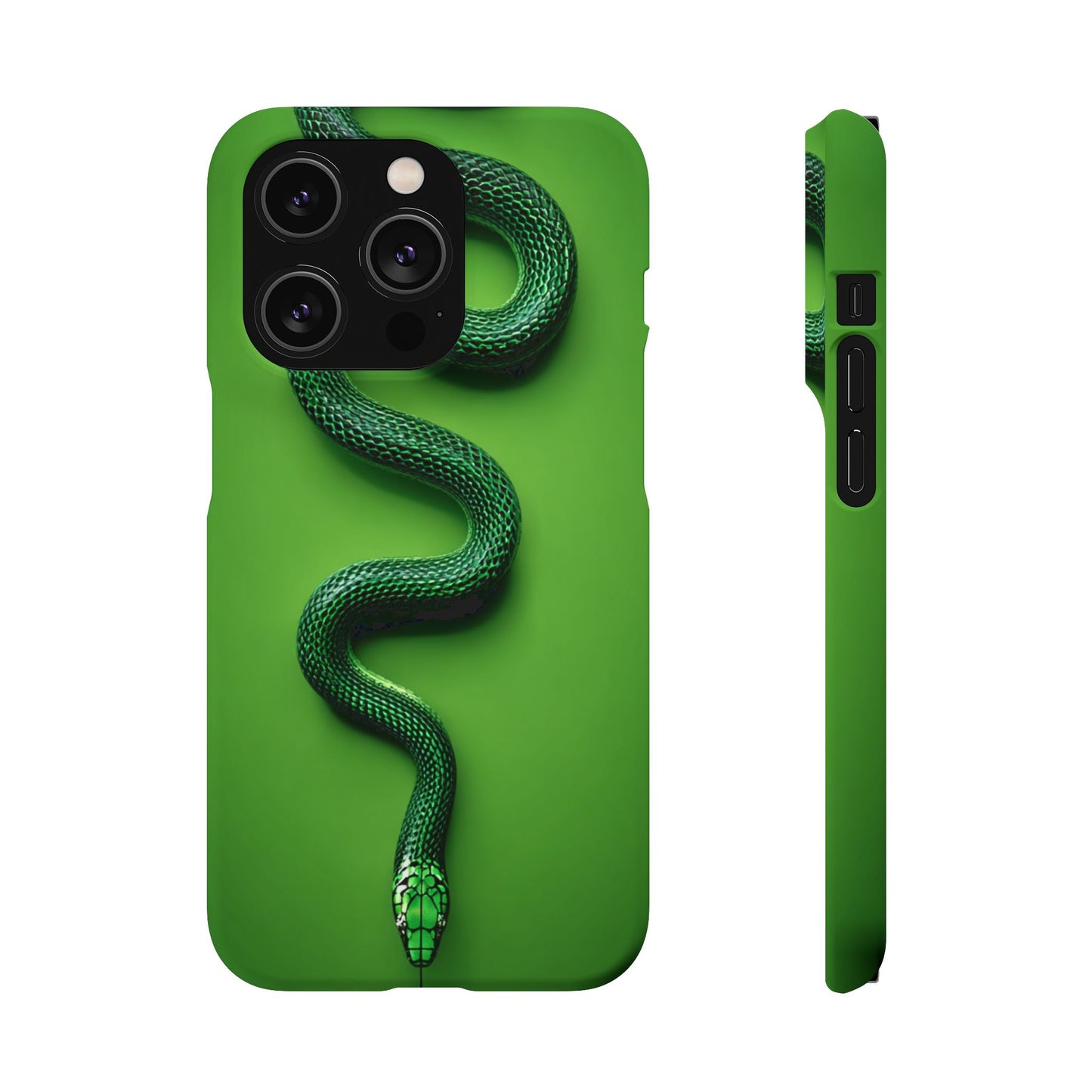 Green Snake Snap Case for iPhone, Stylish Phone Cover, Unique Gift, Trendy Accessory, Birthday, Nature Lover's Phone Case