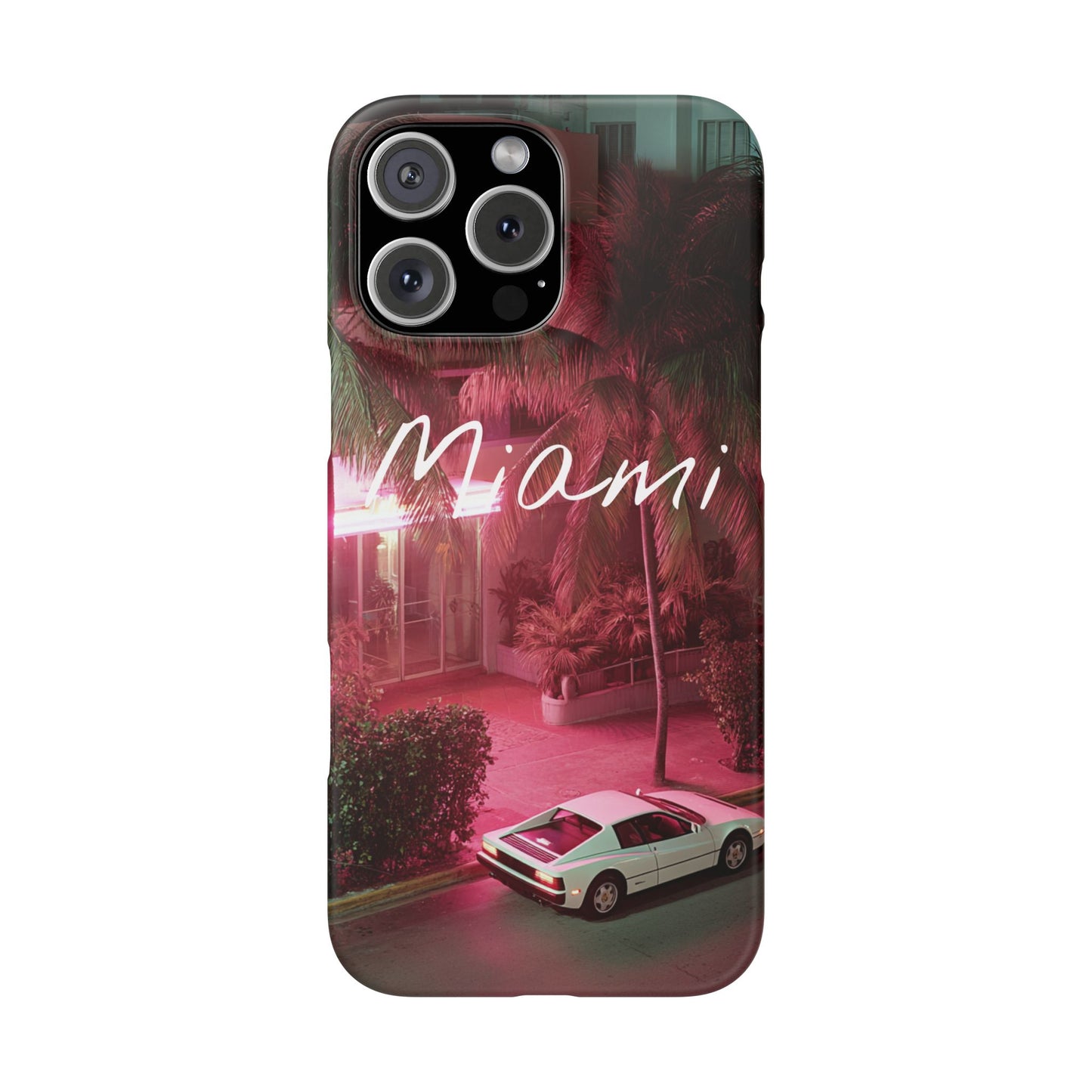Miami Vibes Snap Case, Tropical Phone Cover, Summer Accessory, Gift for Travel Lovers, Neon Aesthetic, Beach-themed Tech
