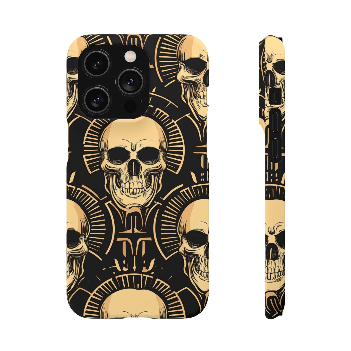 Skull Print Snap Case, Edgy Phone Cover for Goth Lovers, Protective Shell for Halloween, Unique Gift for Him or Her