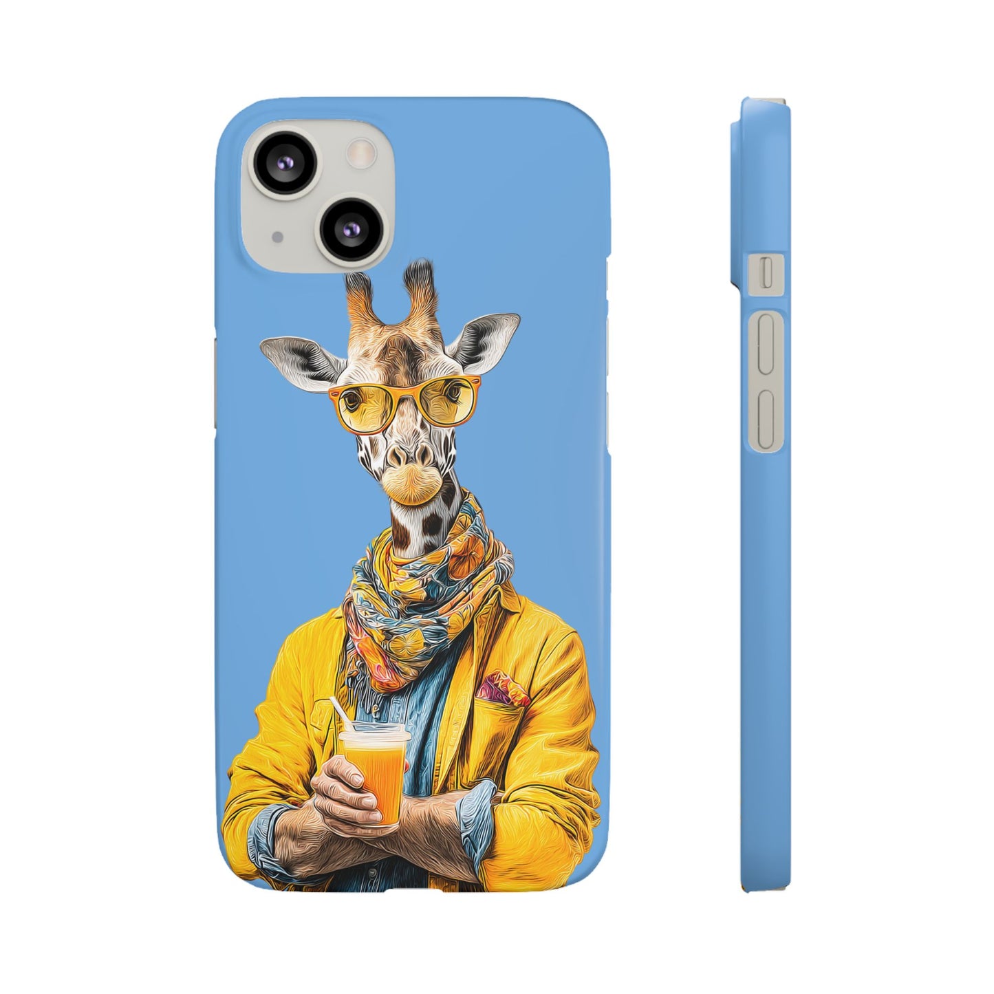Giraffe Blue Snap Case Phone Cover for Animal Lover Iphone and Samsung models