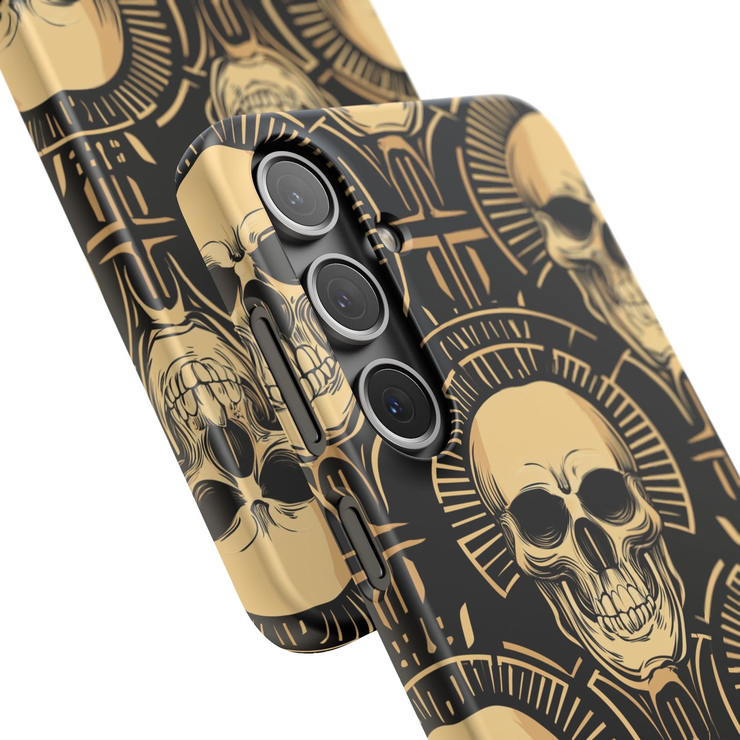Skull Print Snap Case, Edgy Phone Cover for Goth Lovers, Protective Shell for Halloween, Unique Gift for Him or Her