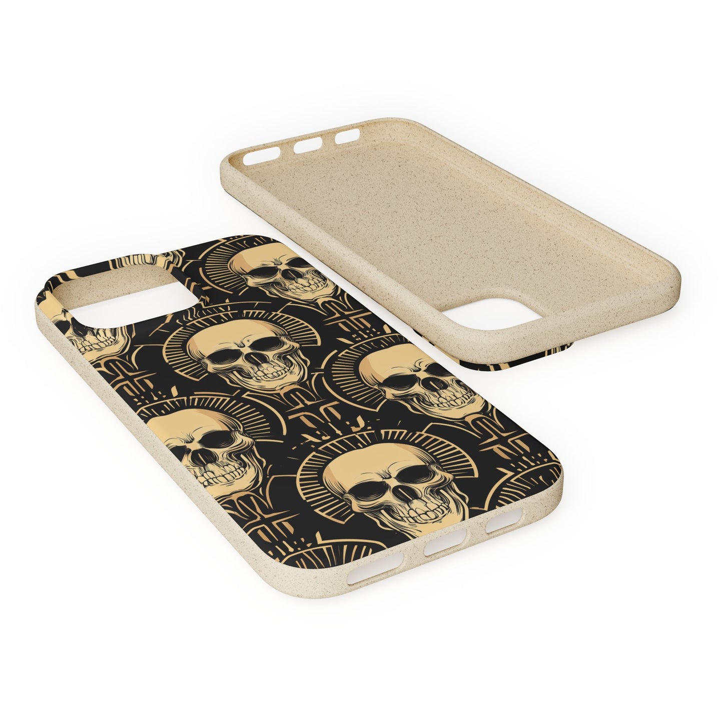 Skull Biodegradable Phone Case, Eco-Friendly iPhone Cover, Sustainable Gift, Cool Skull Design, Skull Art Accessories, Halloween Decor