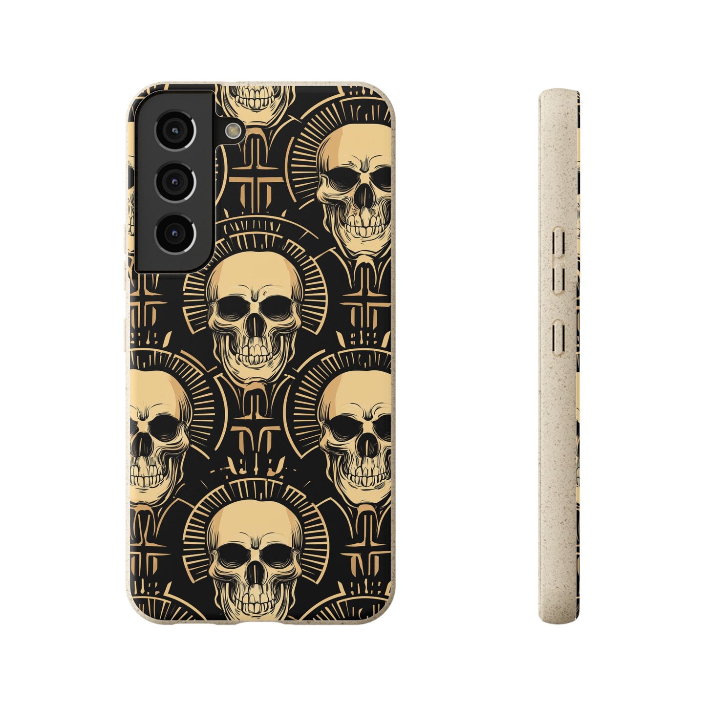 Skull Biodegradable Phone Case, Eco-Friendly iPhone Cover, Sustainable Gift, Cool Skull Design, Skull Art Accessories, Halloween Decor