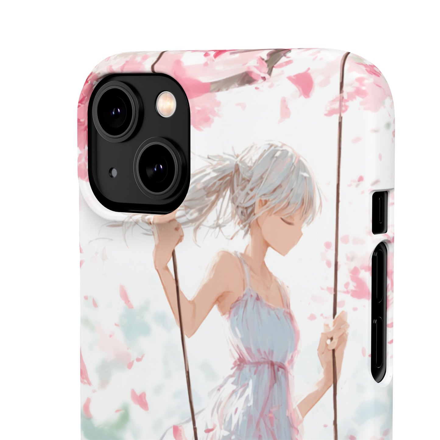Elegant Floral Snap Cases for iPhone, Personalized Phone Covers, Cute Spring Gifts, Anime Aesthetic Accessories, Flower-themed Cell [...]