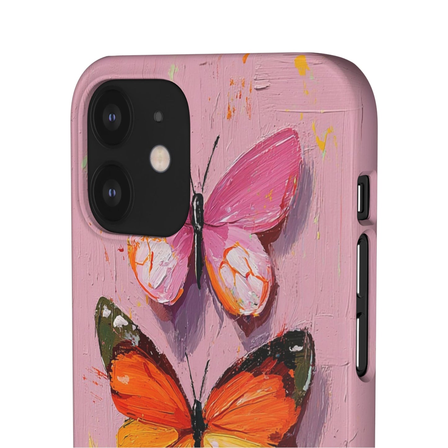 Pink Butterfly Snap Case Cover For iPhone and Samsung