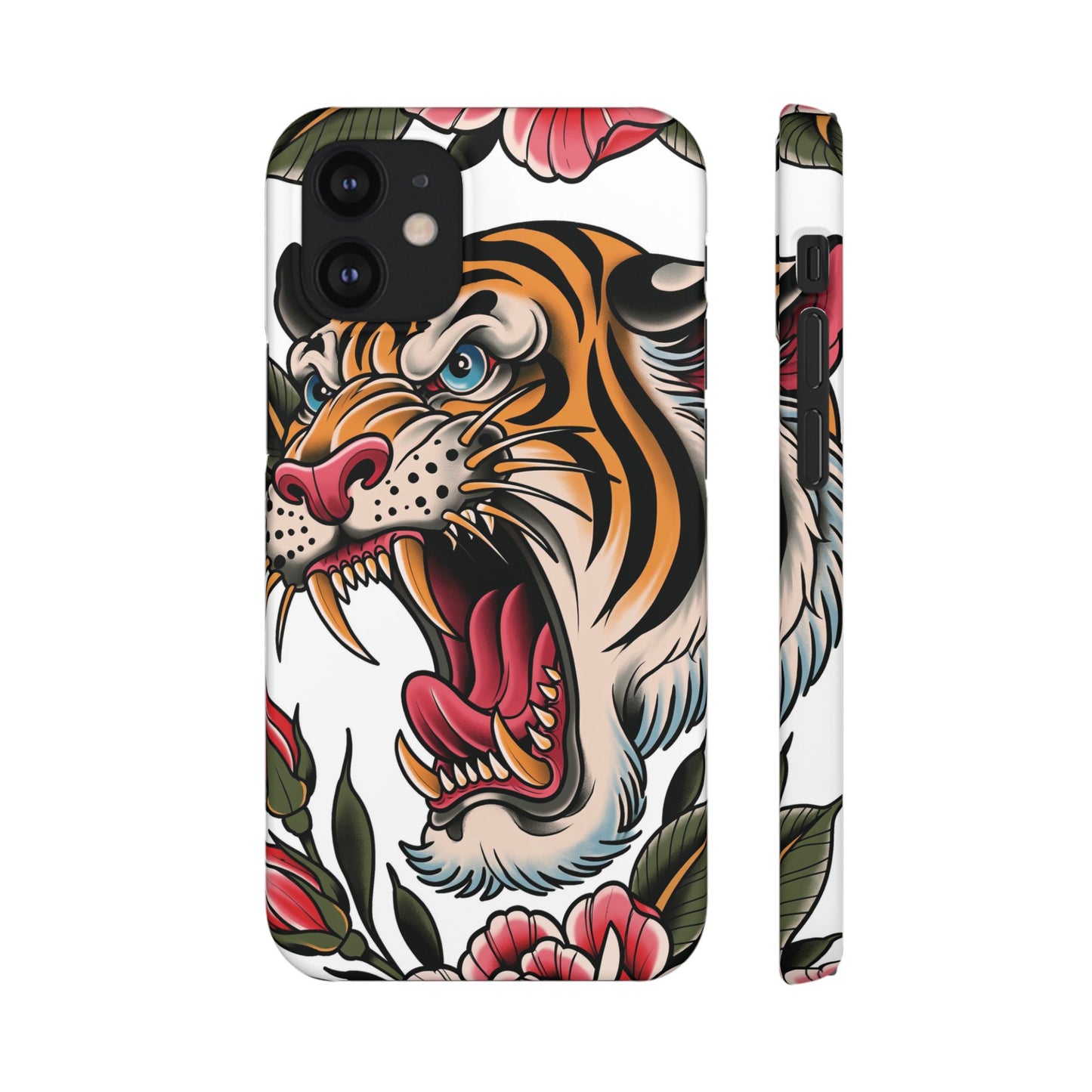 Tiger Floral Phone Case — Vintage Roaring Tiger Snap Case