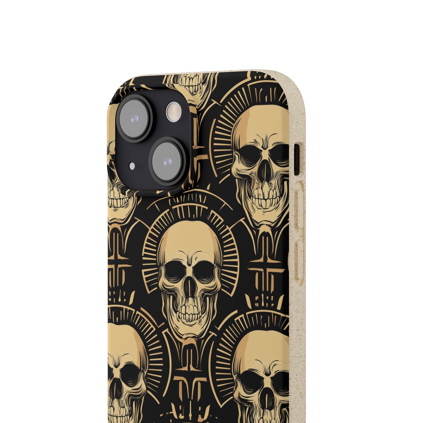 Skull Biodegradable Phone Case, Eco-Friendly iPhone Cover, Sustainable Gift, Cool Skull Design, Skull Art Accessories, Halloween Decor