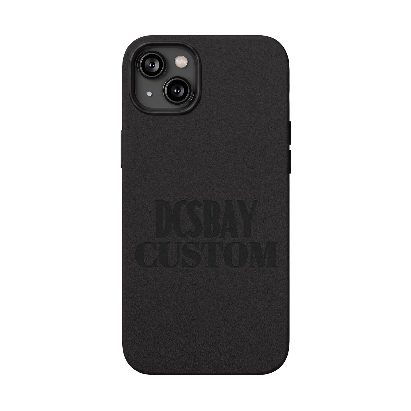 Engraved PU Leather Phone Case — Minimal Bear Silhouette