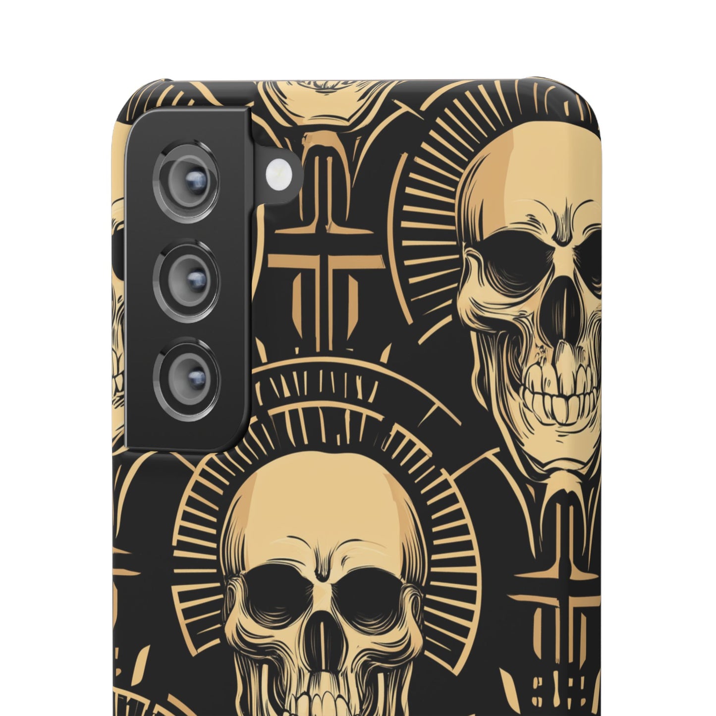 Skull Print Snap Case, Edgy Phone Cover for Goth Lovers, Protective Shell for Halloween, Unique Gift for Him or Her