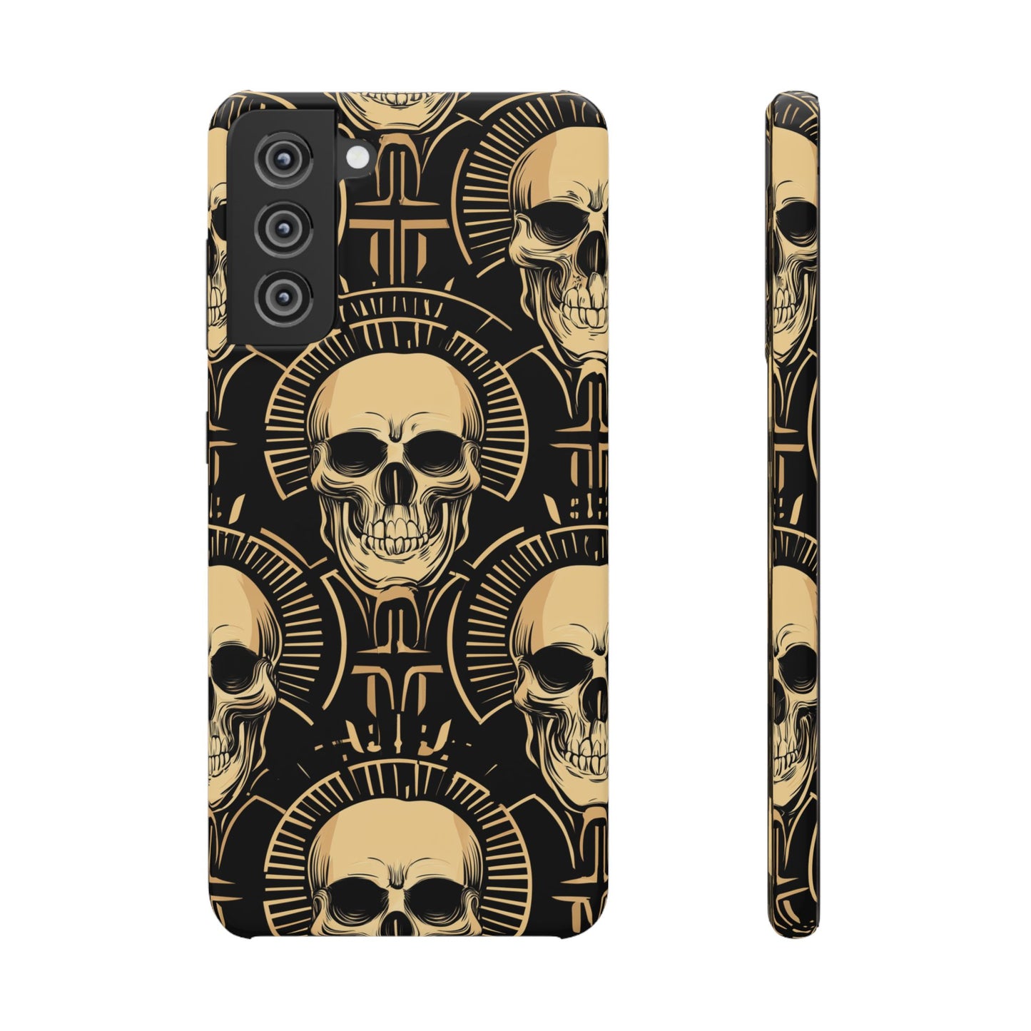Skull Print Snap Case, Edgy Phone Cover for Goth Lovers, Protective Shell for Halloween, Unique Gift for Him or Her