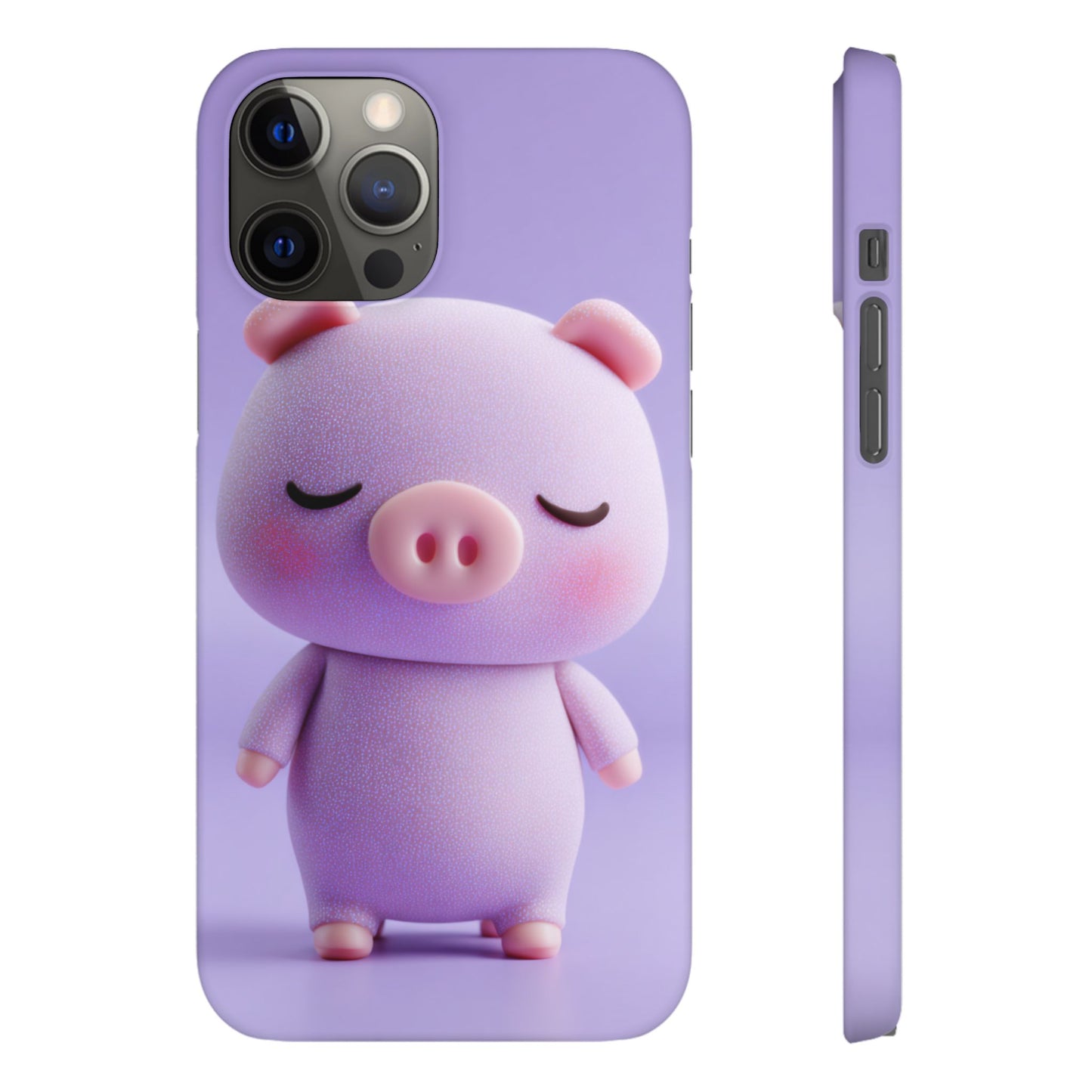Cute Pig Snap Case for iPhone, Animal Lovers Phone Cover, Kawaii Aesthetic Accessory, Birthday Gift, Unique Phone Protection