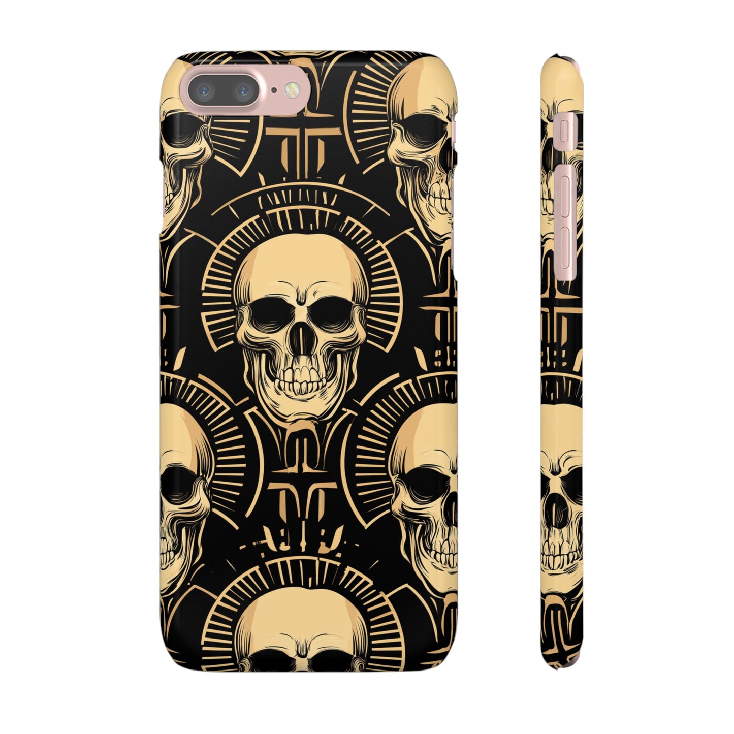 Skull Print Snap Case, Edgy Phone Cover for Goth Lovers, Protective Shell for Halloween, Unique Gift for Him or Her