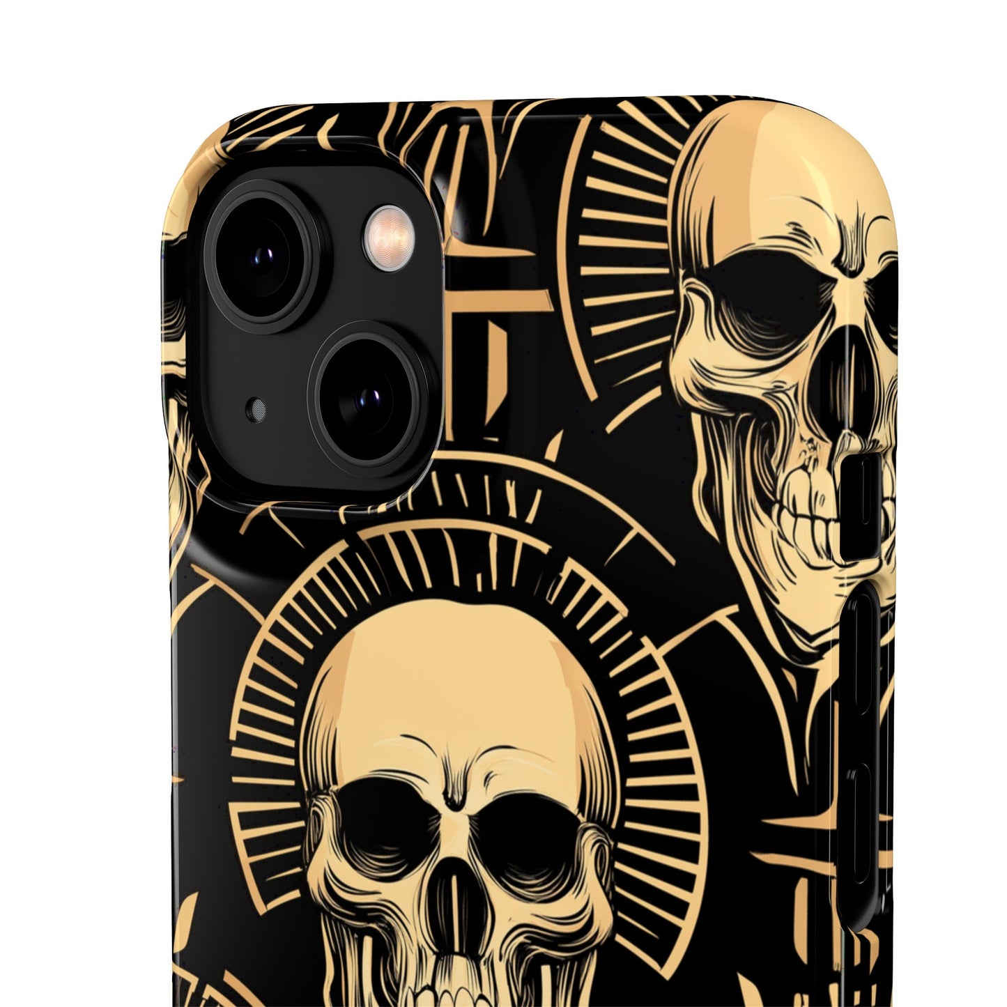 Skull Print Snap Case, Edgy Phone Cover for Goth Lovers, Protective Shell for Halloween, Unique Gift for Him or Her