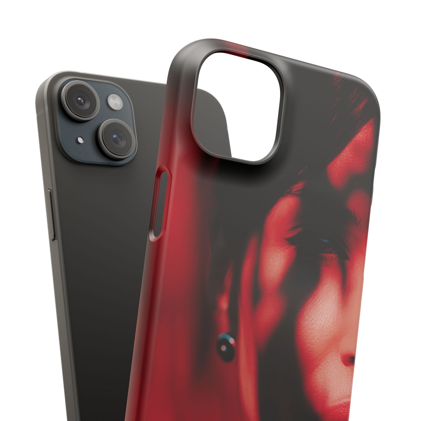 Stylish Snap Cases for Phone, Artistic Phone Cover, Unique Gifts, Red Aesthetic Case, Trendy Accessory, Vibrant Protection