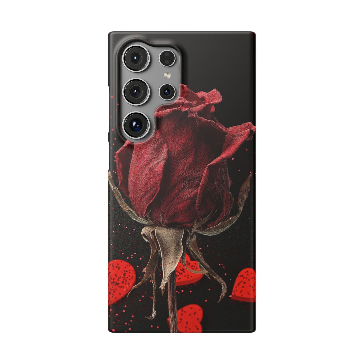Romantic Rose Snap Case, Floral Phone Cover, Valentines Day Gift, Trendy Mobile Accessory, Heart Design Case, Elegant Phone Protector