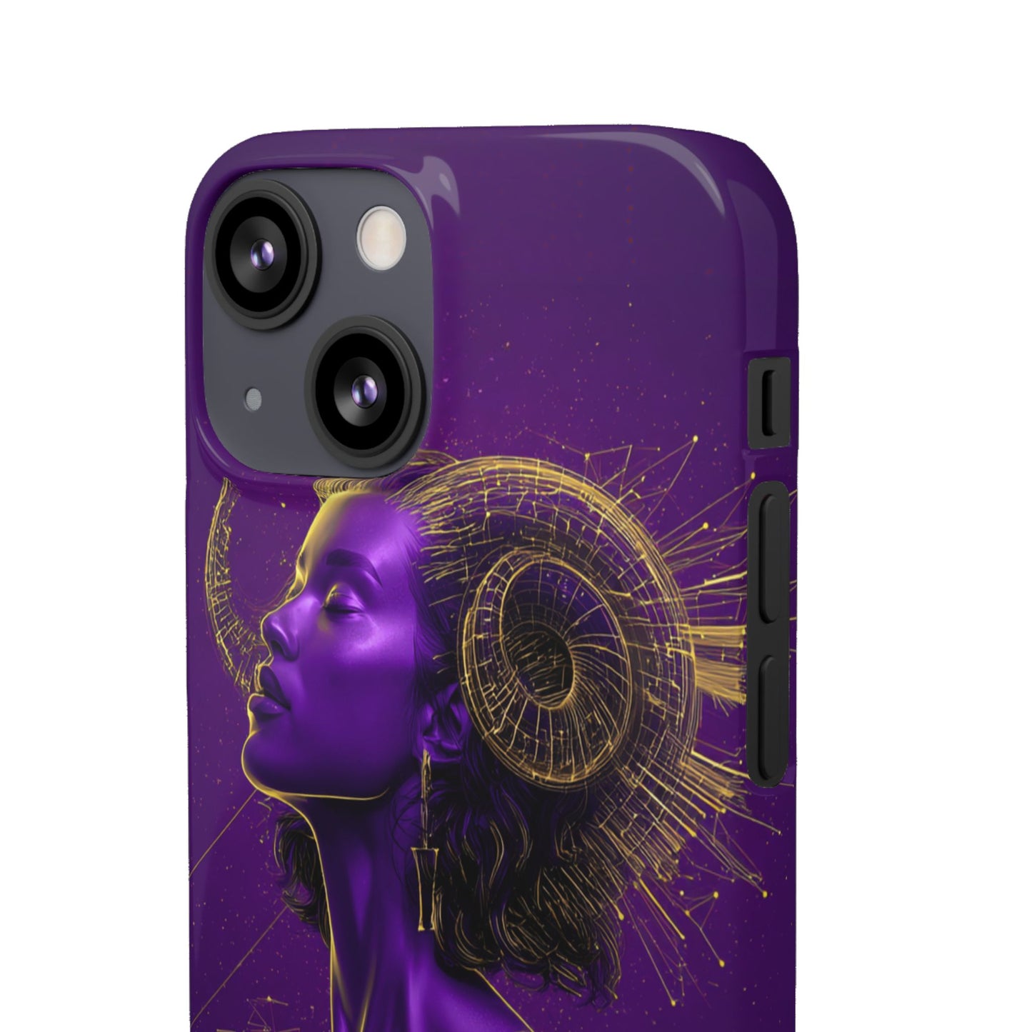 Purple & Gold Celestial Virgo Phone Case – Snap Cover for Samsung & iPhone