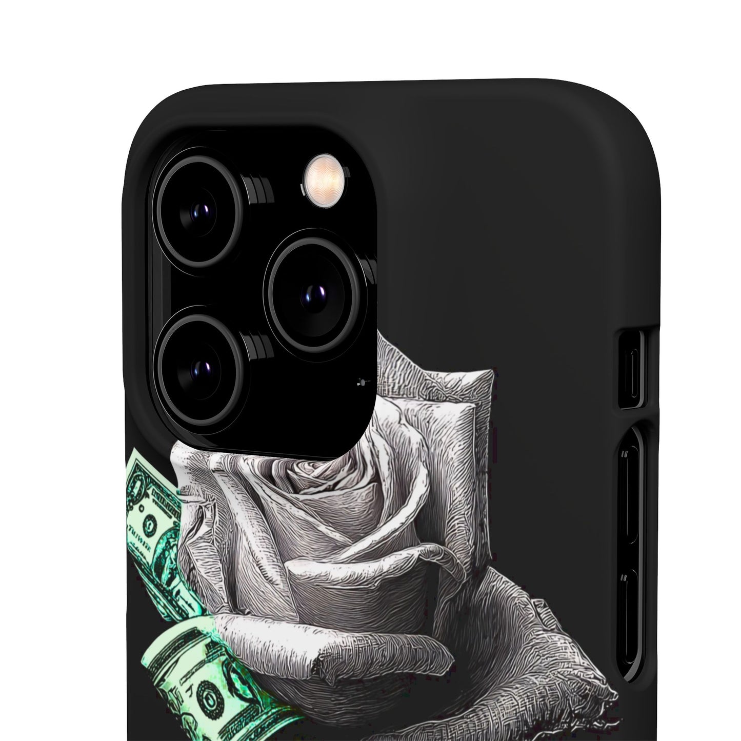 Stylish Rose & Money Snap Case - Floral Phone Protection, Trendy Gift for Him/Her, Birthday Present, Accessories for Teens