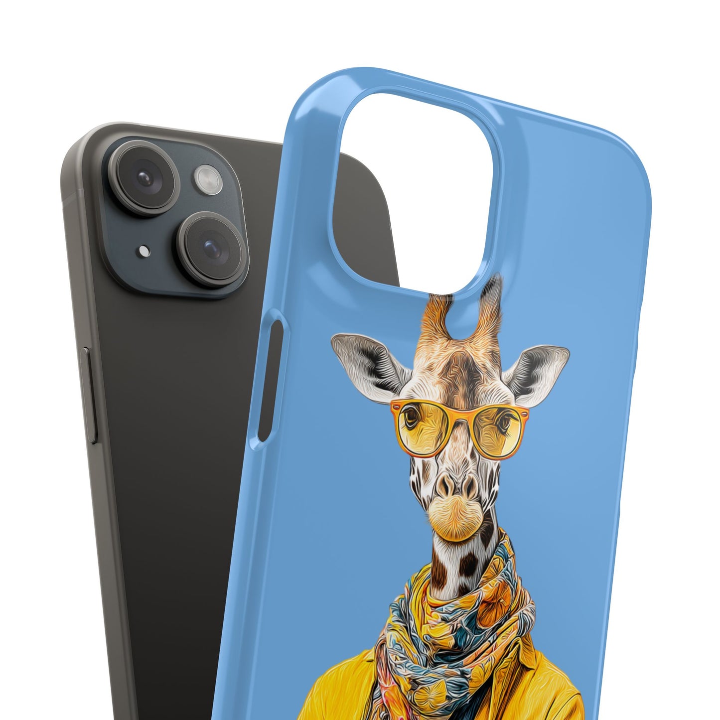 Giraffe Blue Snap Case Phone Cover for Animal Lover Iphone and Samsung models