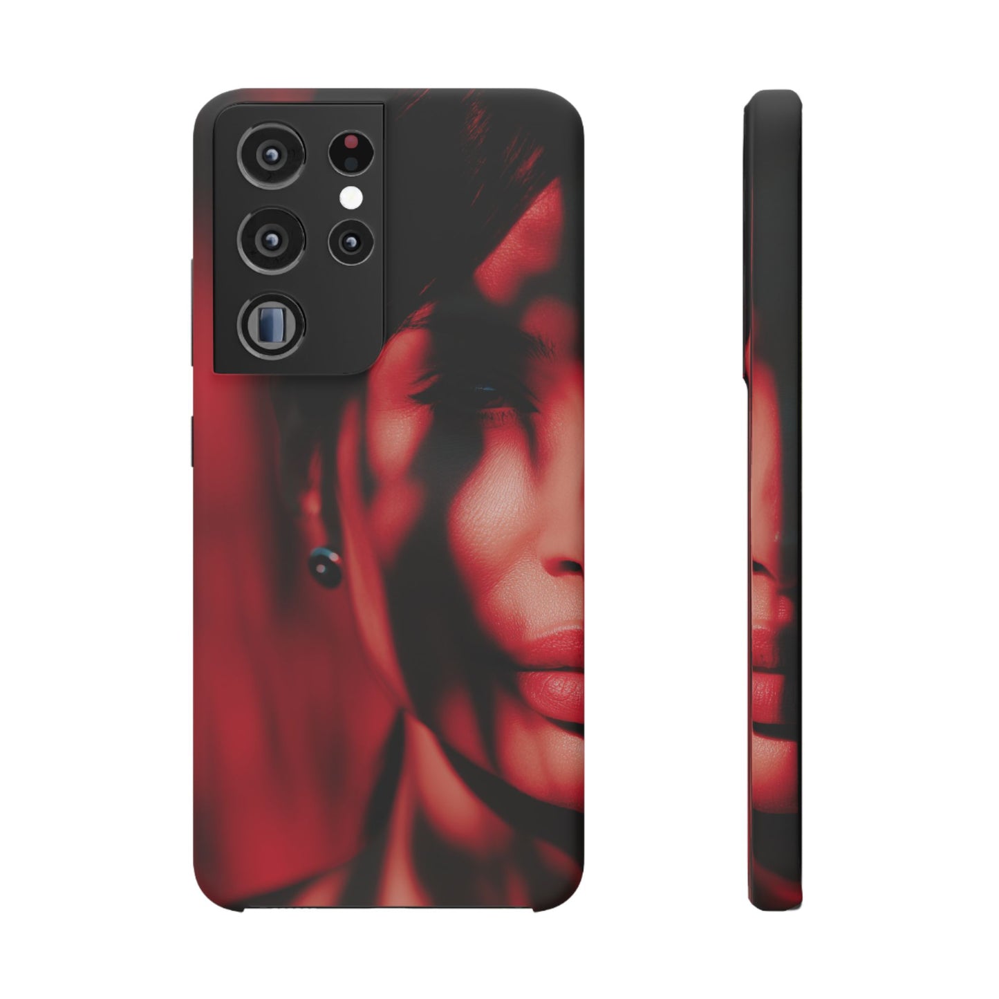 Stylish Snap Cases for Phone, Artistic Phone Cover, Unique Gifts, Red Aesthetic Case, Trendy Accessory, Vibrant Protection
