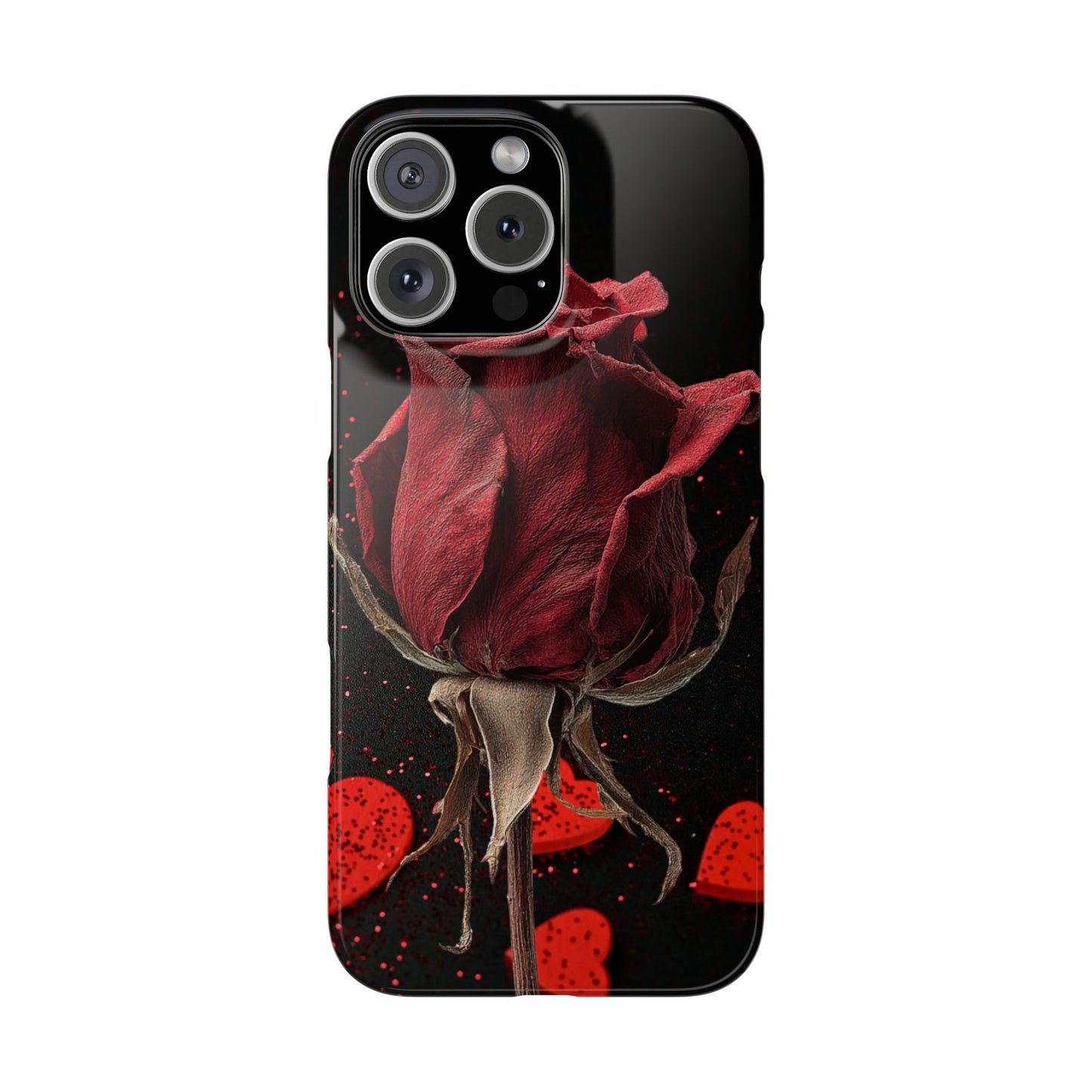 Romantic Rose Snap Case, Floral Phone Cover, Valentines Day Gift, Trendy Mobile Accessory, Heart Design Case, Elegant Phone Protector