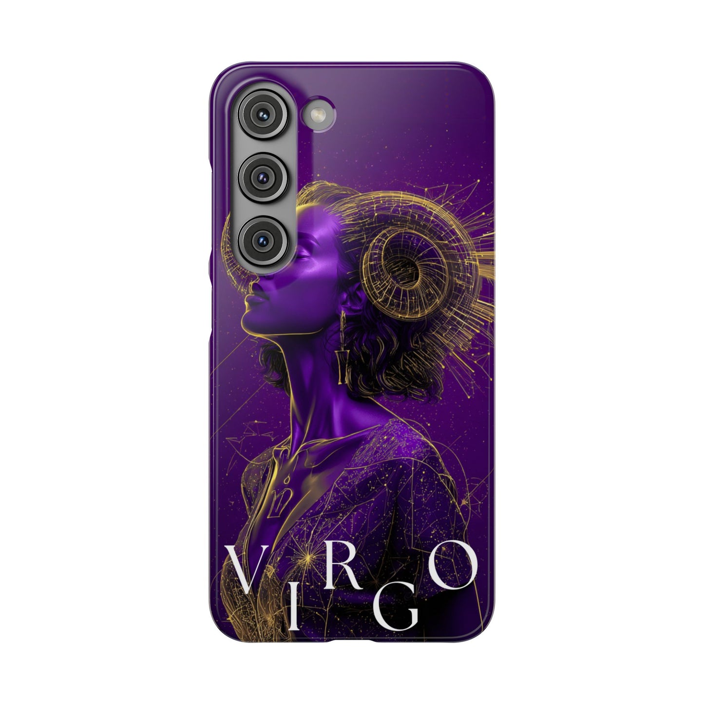 Purple & Gold Celestial Virgo Phone Case – Snap Cover for Samsung & iPhone
