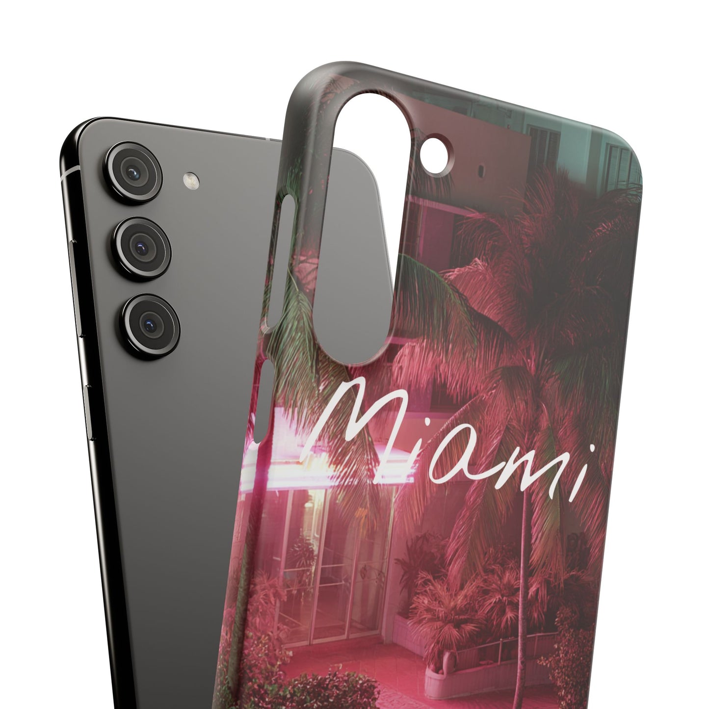 Miami Vibes Snap Case, Tropical Phone Cover, Summer Accessory, Gift for Travel Lovers, Neon Aesthetic, Beach-themed Tech