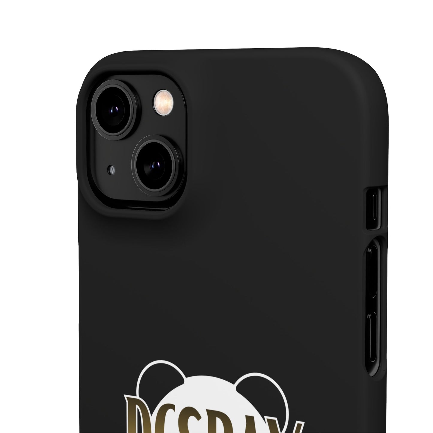 Phone Case — Glossy Black Custom "DCSBAY CUSTOM" Logo Snap Case