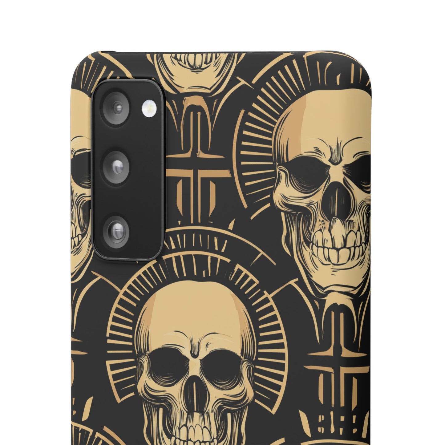 Skull Print Snap Case, Edgy Phone Cover for Goth Lovers, Protective Shell for Halloween, Unique Gift for Him or Her