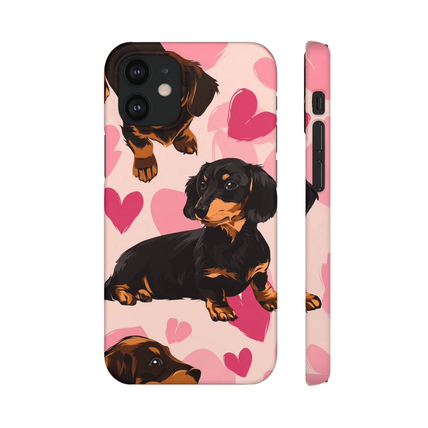 Pink Dachshund Love Phone Case for Iphone and Samsung Customistion and Free Shipping Avvialable