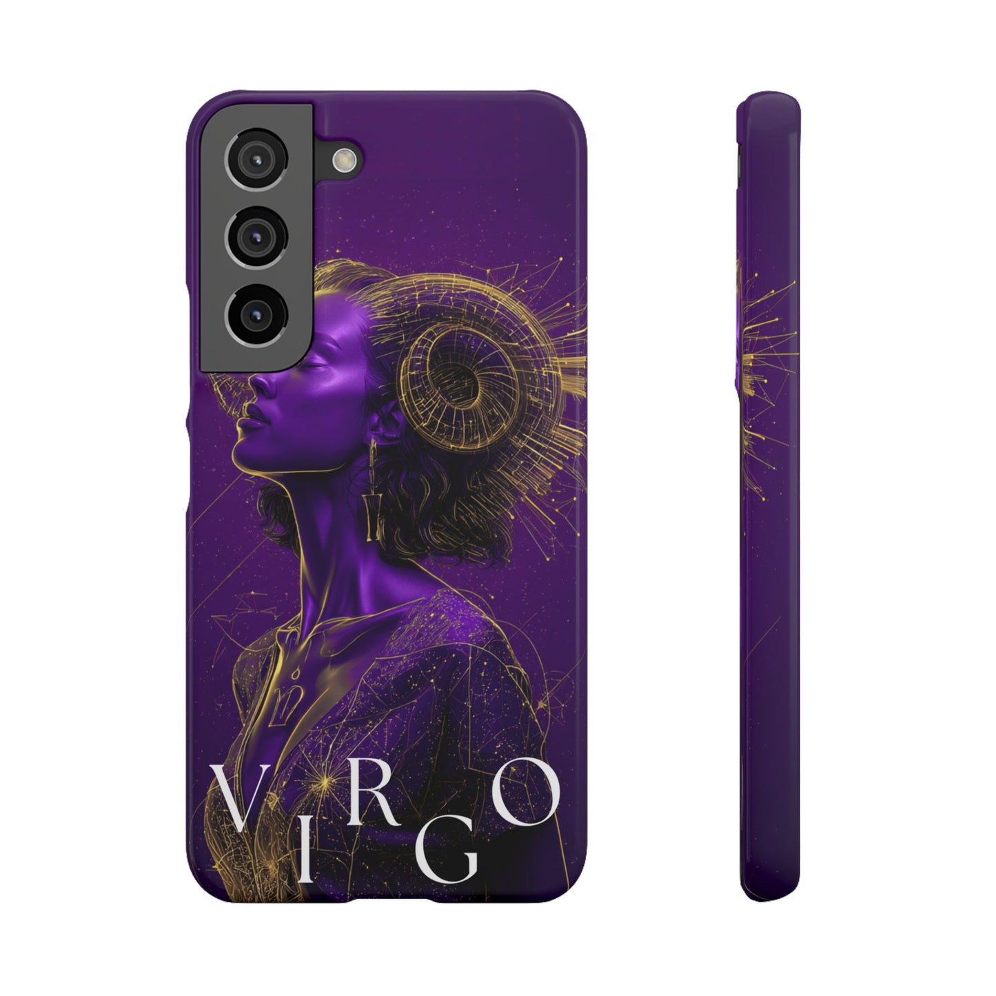 Purple & Gold Celestial Virgo Phone Case – Snap Cover for Samsung & iPhone