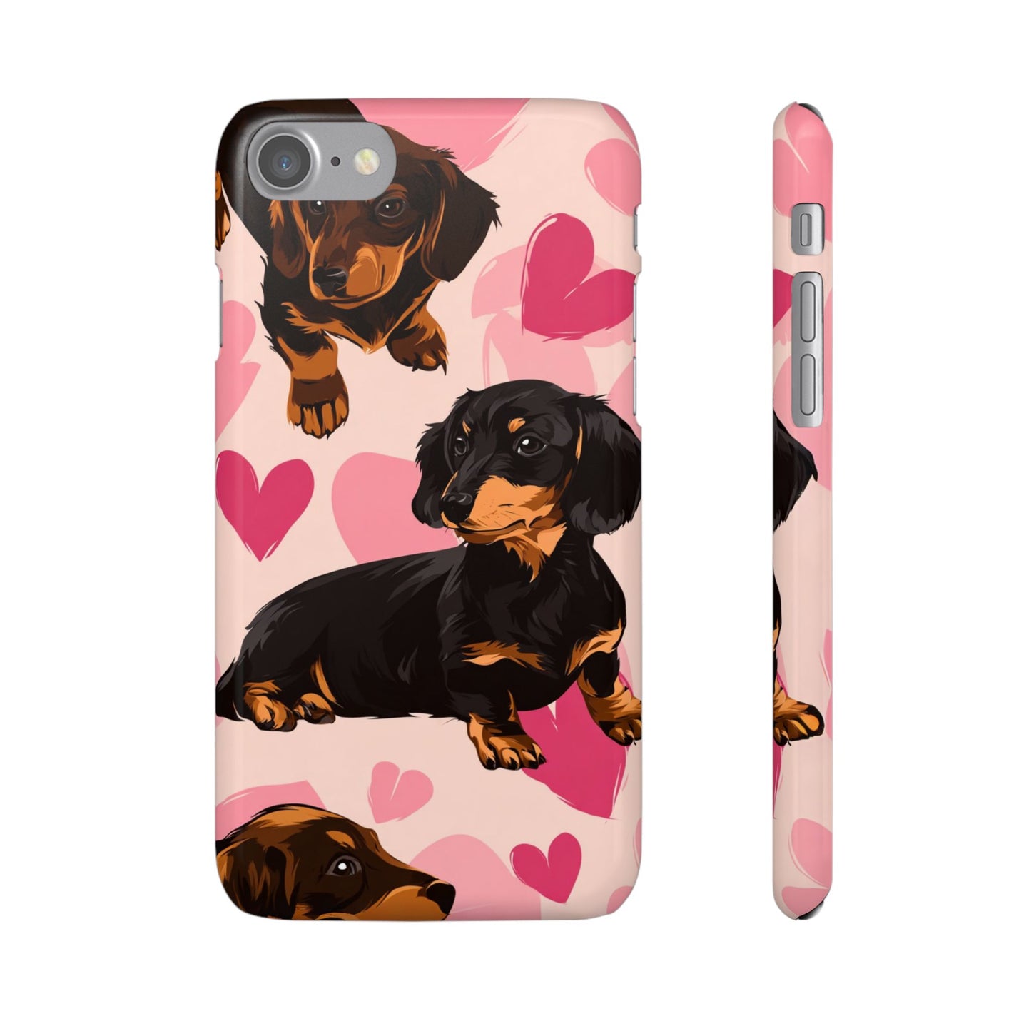Pink Dachshund Love Phone Case for Iphone and Samsung Customistion and Free Shipping Avvialable