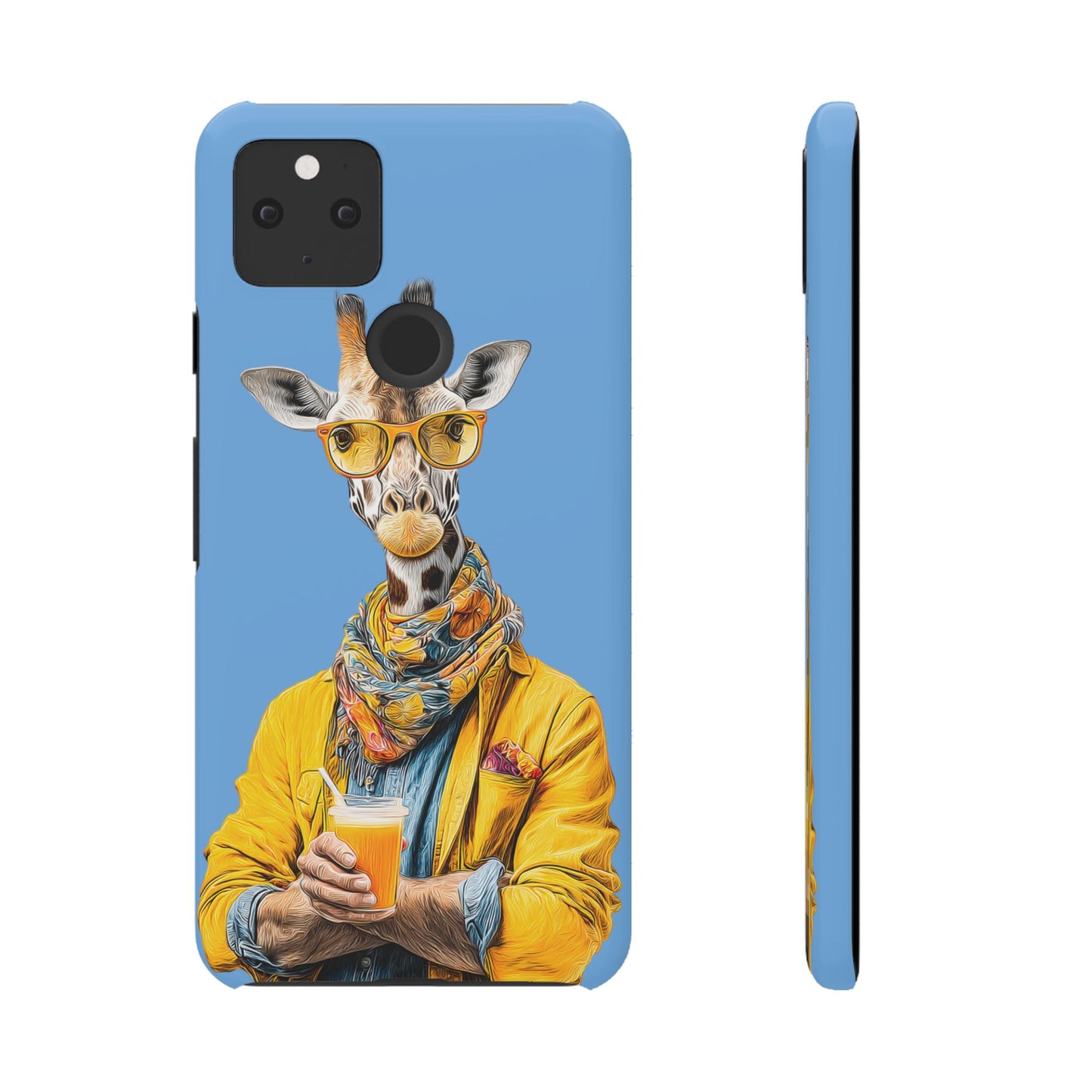 Giraffe Blue Snap Case Phone Cover for Animal Lover Iphone and Samsung models