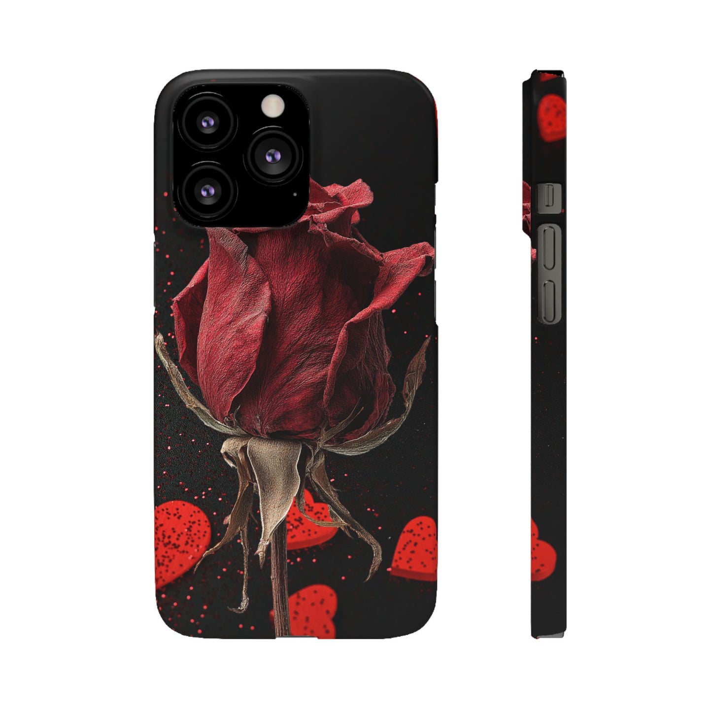 Romantic Rose Snap Case, Floral Phone Cover, Valentines Day Gift, Trendy Mobile Accessory, Heart Design Case, Elegant Phone Protector