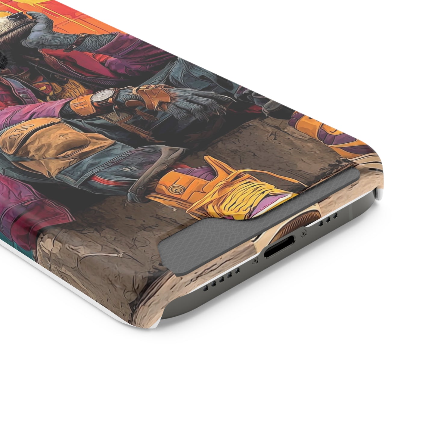 Stylish Phone Case With Card Holder, Trendy Mobile Accessory, Urban Art, Perfect Gift for Teens, Cool Gadget for Everyday Use