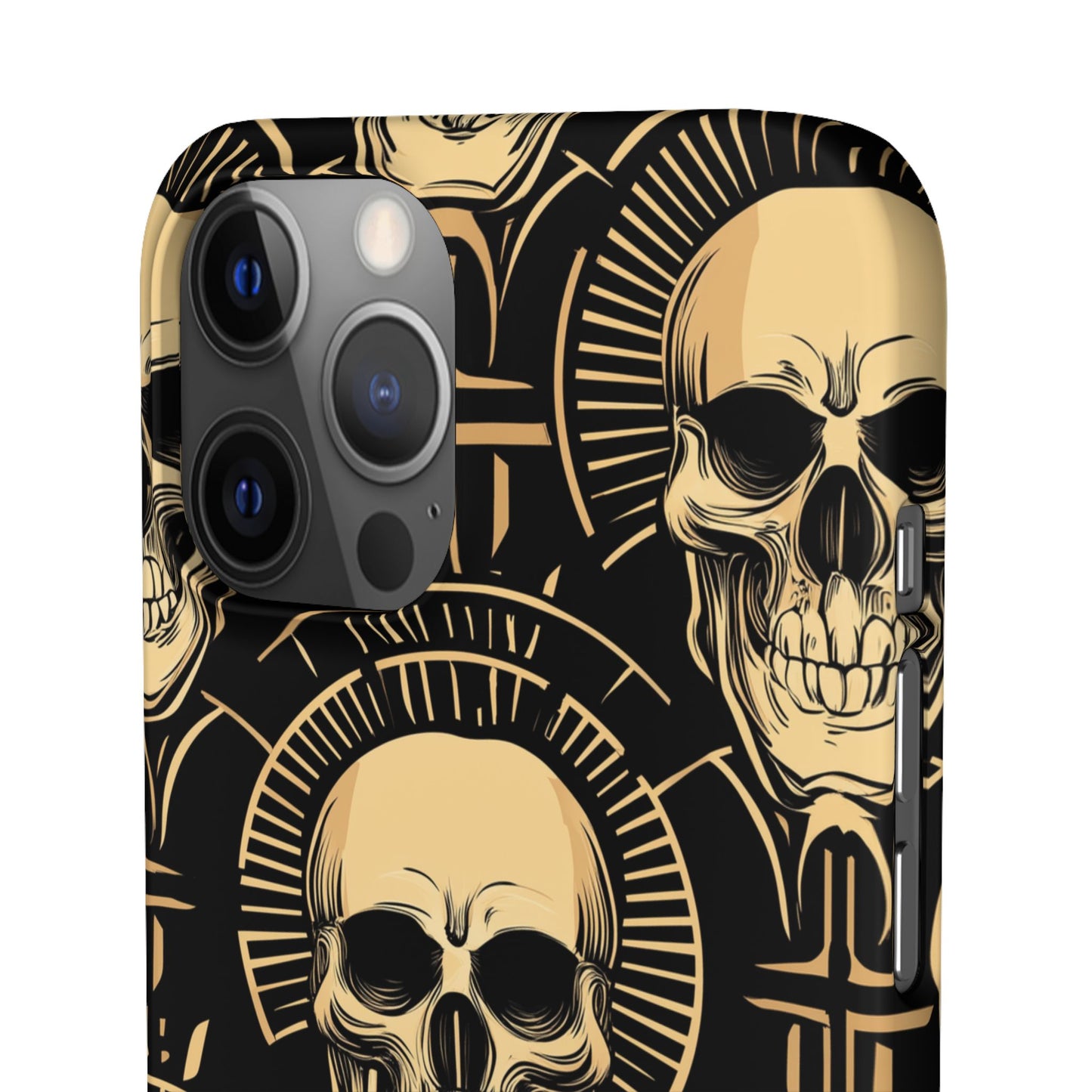 Skull Print Snap Case, Edgy Phone Cover for Goth Lovers, Protective Shell for Halloween, Unique Gift for Him or Her