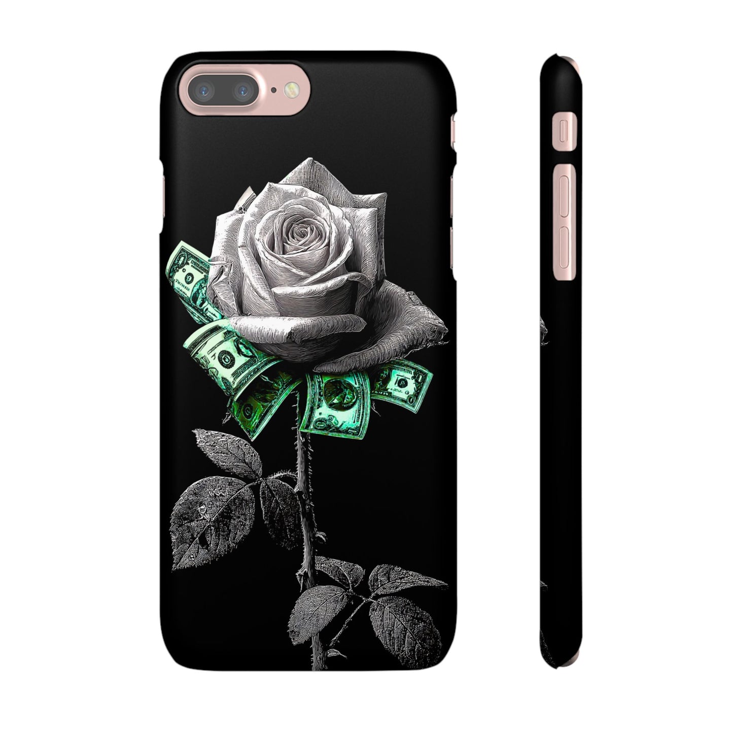 Stylish Rose & Money Snap Case - Floral Phone Protection, Trendy Gift for Him/Her, Birthday Present, Accessories for Teens