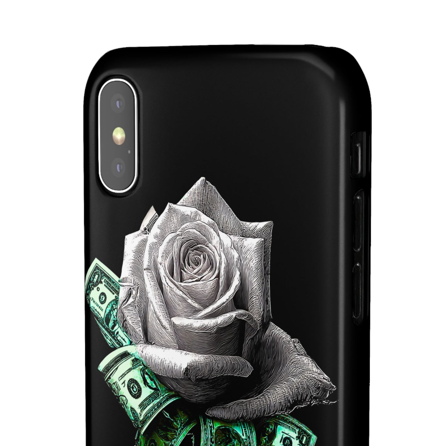 Stylish Rose & Money Snap Case - Floral Phone Protection, Trendy Gift for Him/Her, Birthday Present, Accessories for Teens