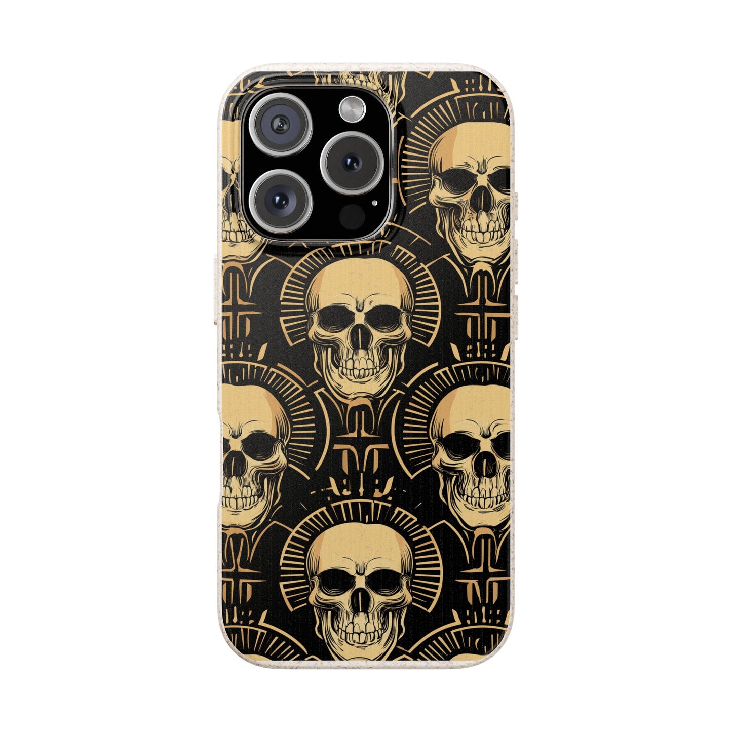 Skull Biodegradable Phone Case, Eco-Friendly iPhone Cover, Sustainable Gift, Cool Skull Design, Skull Art Accessories, Halloween Decor