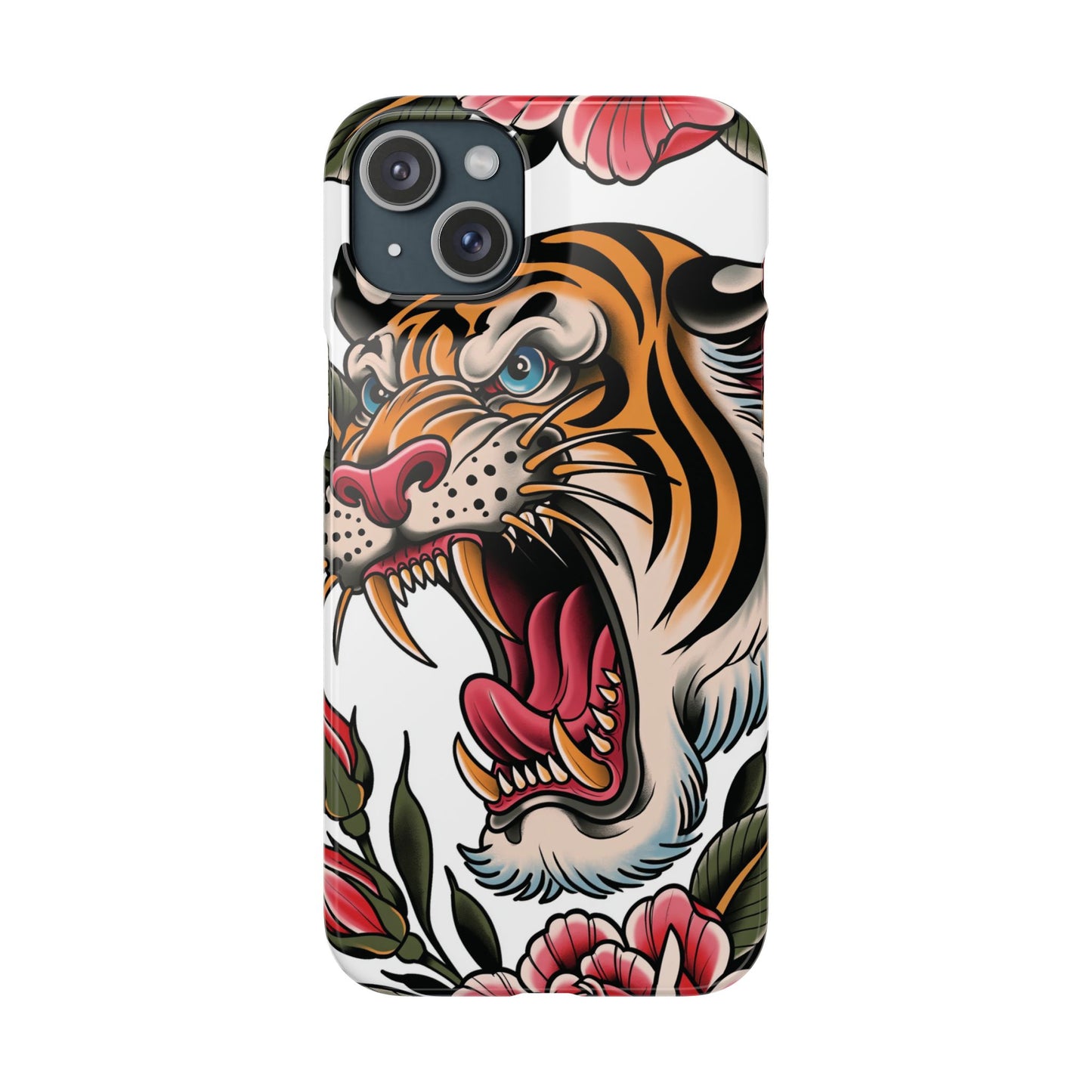 Tiger Floral Phone Case — Vintage Roaring Tiger Snap Case