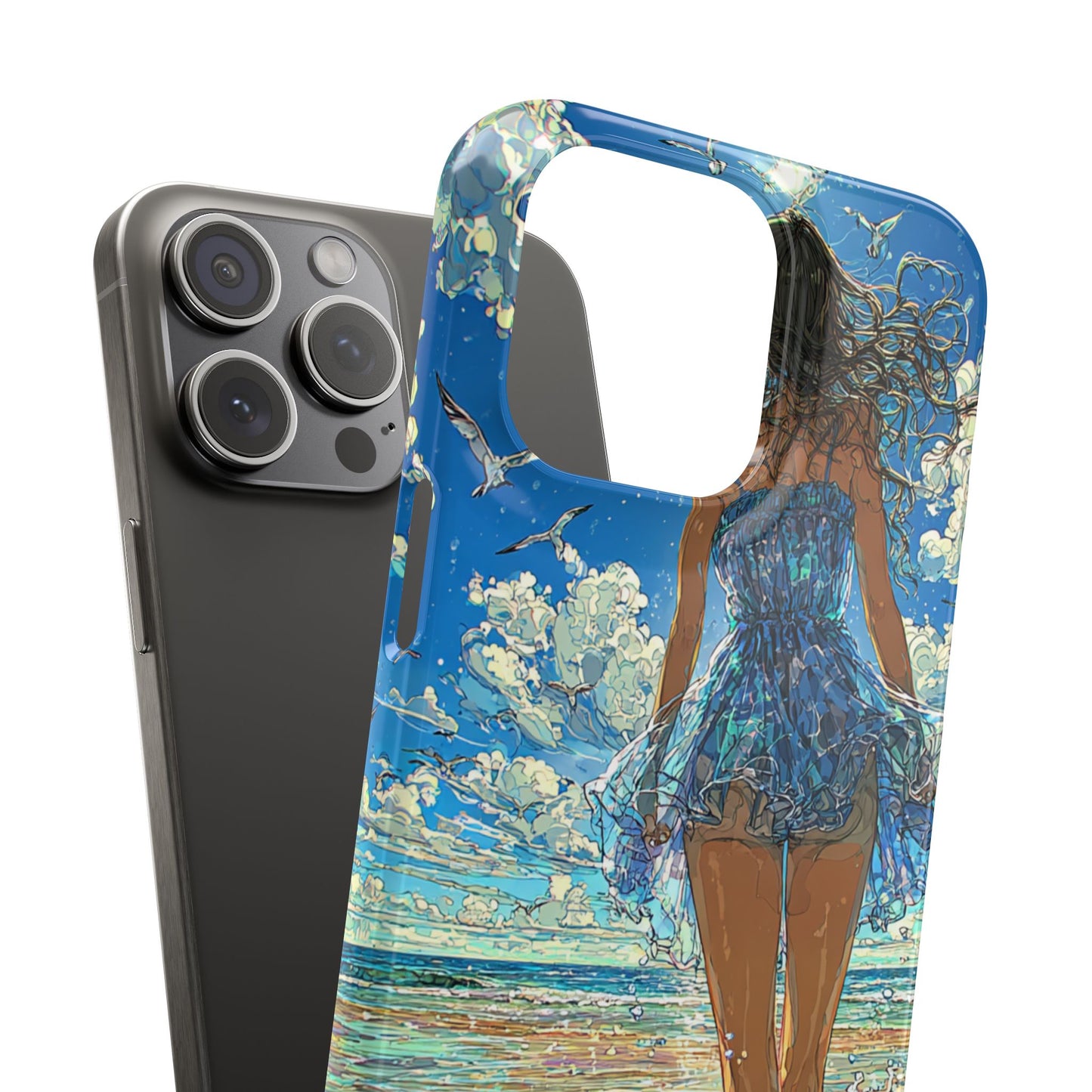 Summer Breeze Snap Case, Ocean Art Phone Cover, Beach Vibes Cell Case, Gift for Her, Custom Phone Accessory