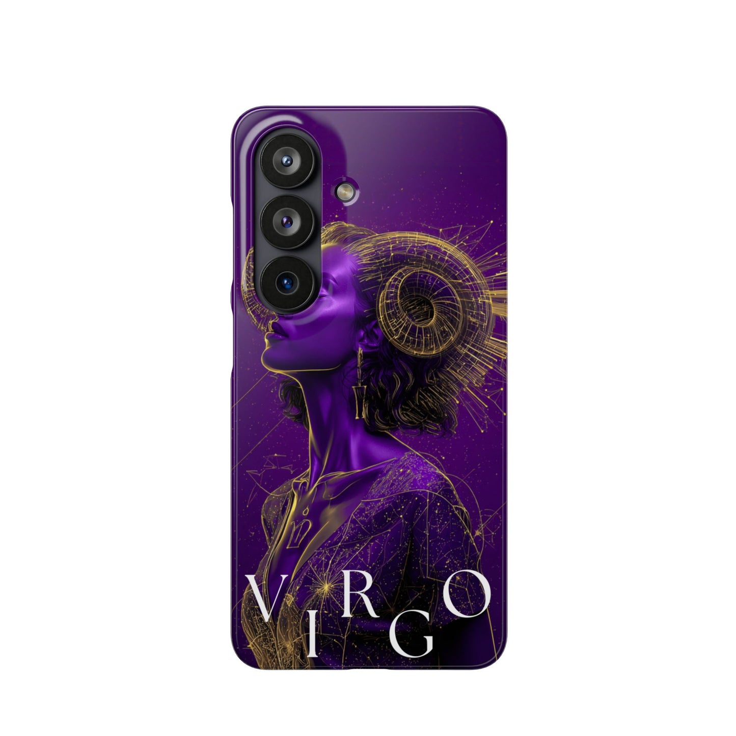 Purple & Gold Celestial Virgo Phone Case – Snap Cover for Samsung & iPhone