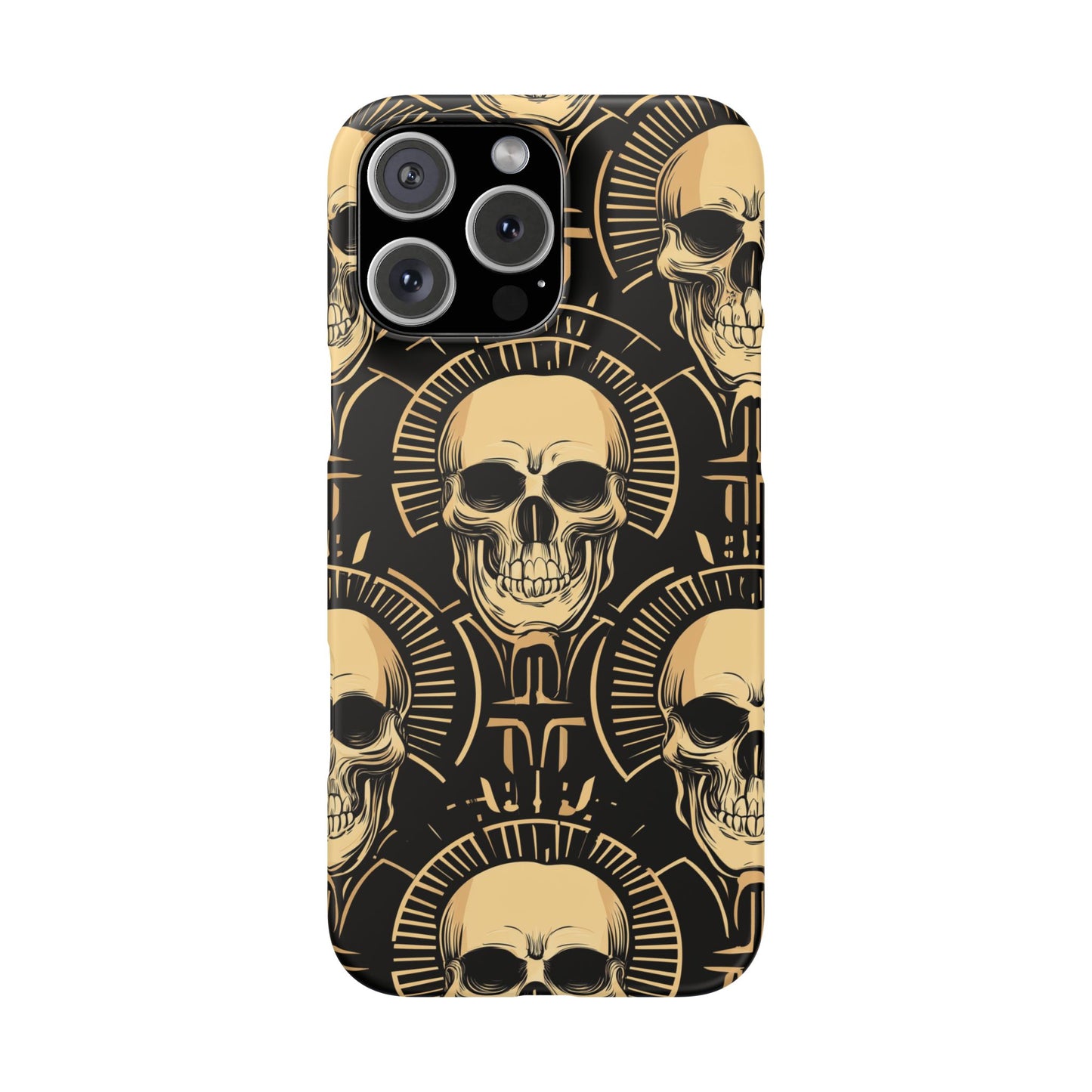 Skull Print Snap Case, Edgy Phone Cover for Goth Lovers, Protective Shell for Halloween, Unique Gift for Him or Her