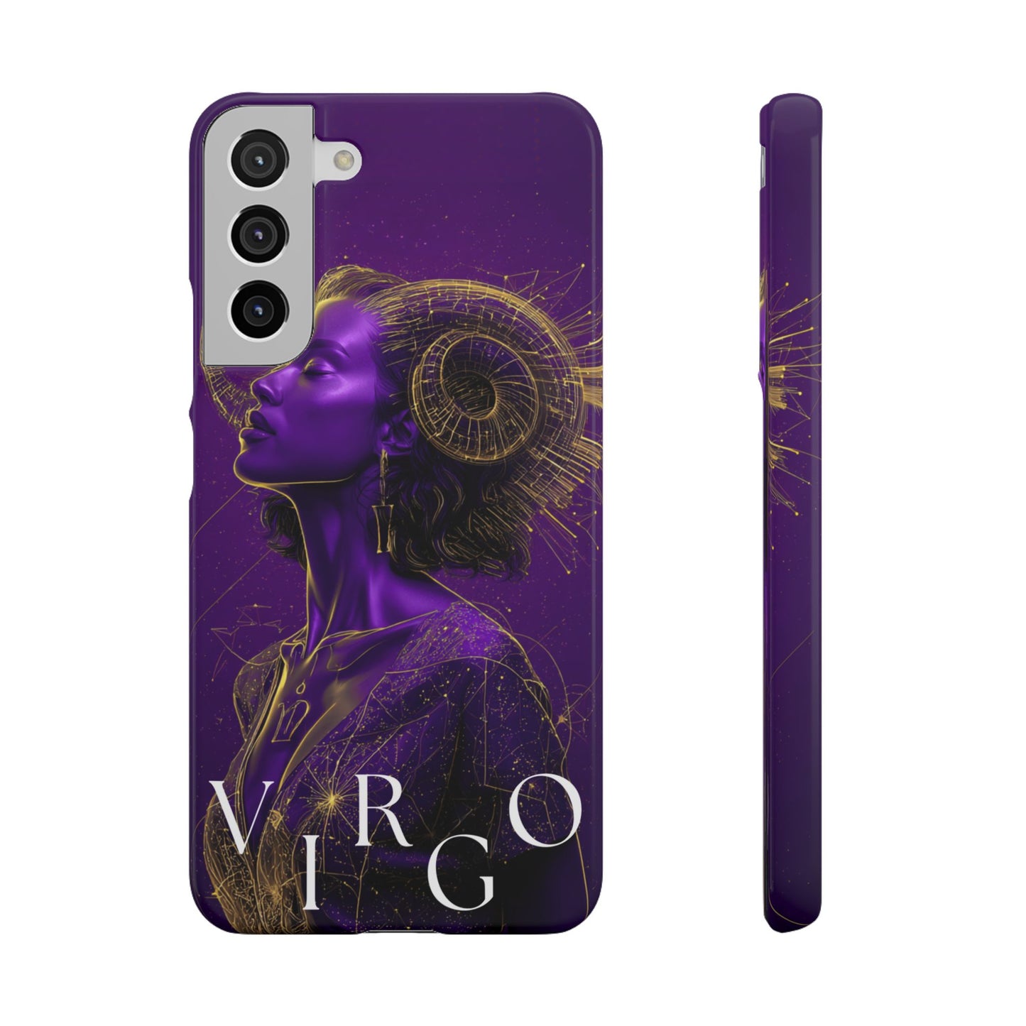 Purple & Gold Celestial Virgo Phone Case – Snap Cover for Samsung & iPhone
