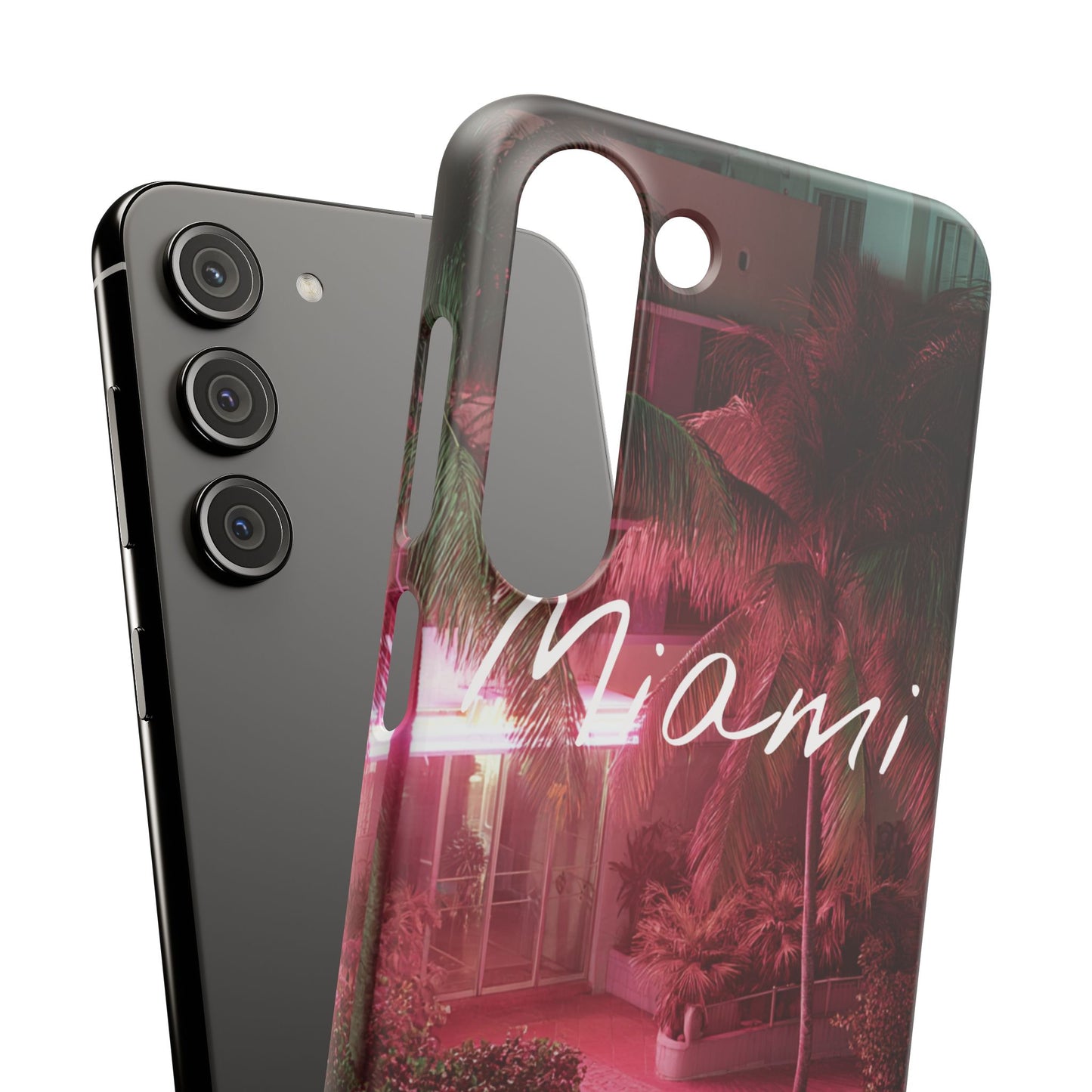 Miami Vibes Snap Case, Tropical Phone Cover, Summer Accessory, Gift for Travel Lovers, Neon Aesthetic, Beach-themed Tech