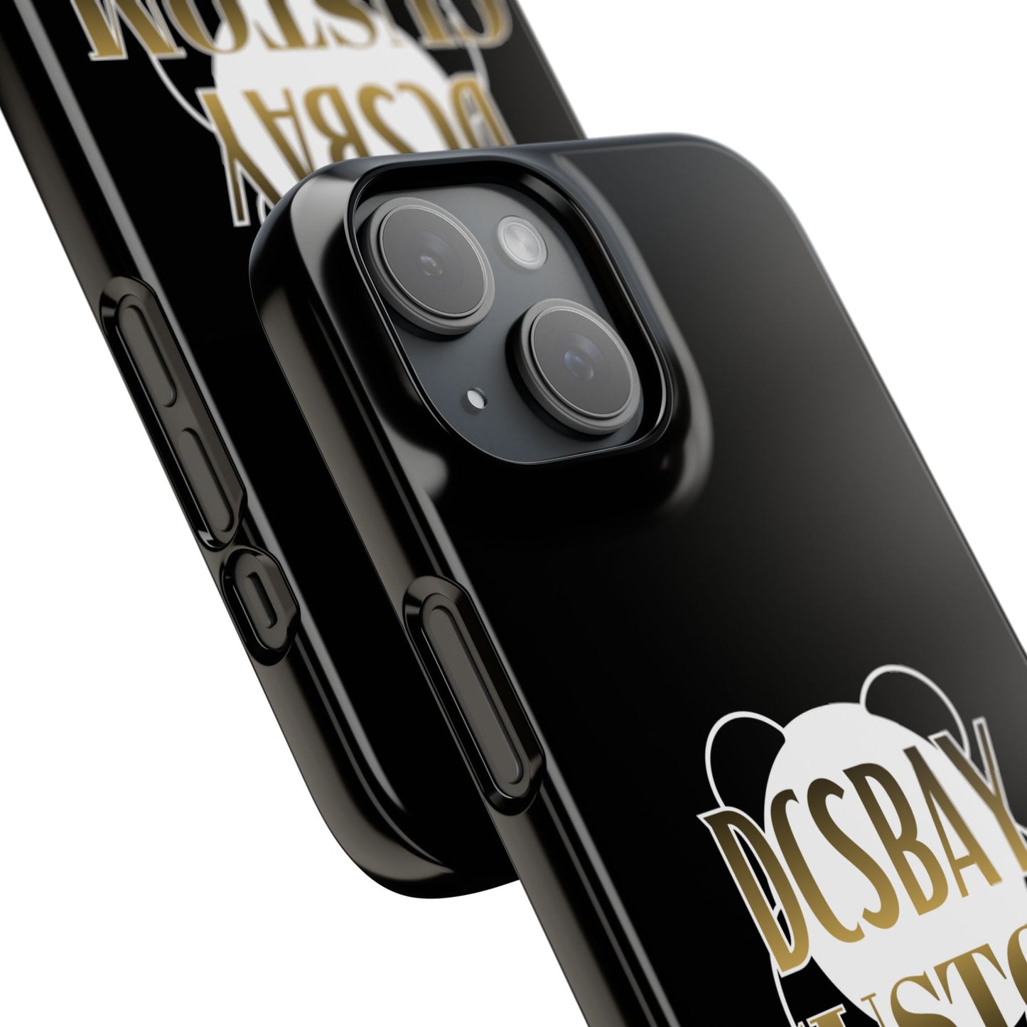 Phone Case — Glossy Black Custom "DCSBAY CUSTOM" Logo Snap Case