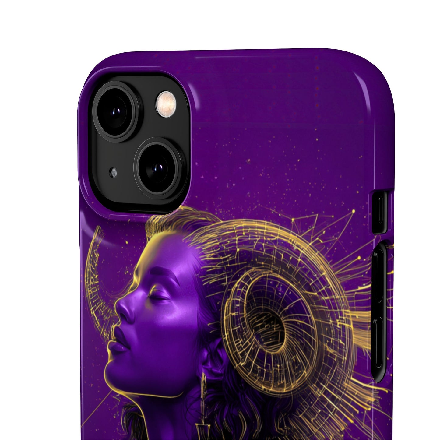 Purple & Gold Celestial Virgo Phone Case – Snap Cover for Samsung & iPhone