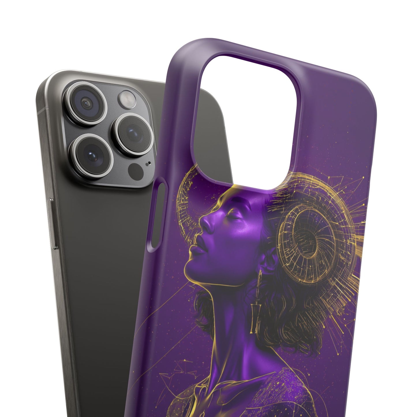 Purple & Gold Celestial Virgo Phone Case – Snap Cover for Samsung & iPhone