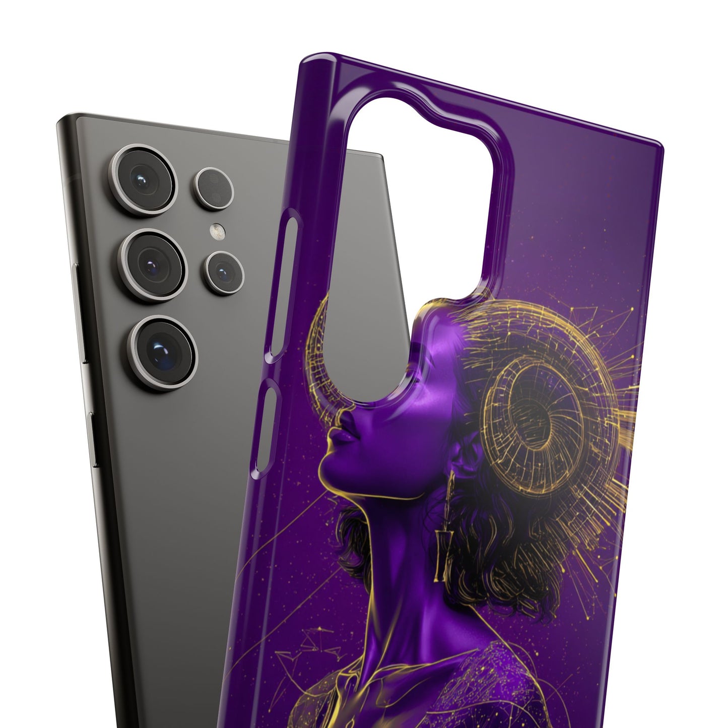 Purple & Gold Celestial Virgo Phone Case – Snap Cover for Samsung & iPhone